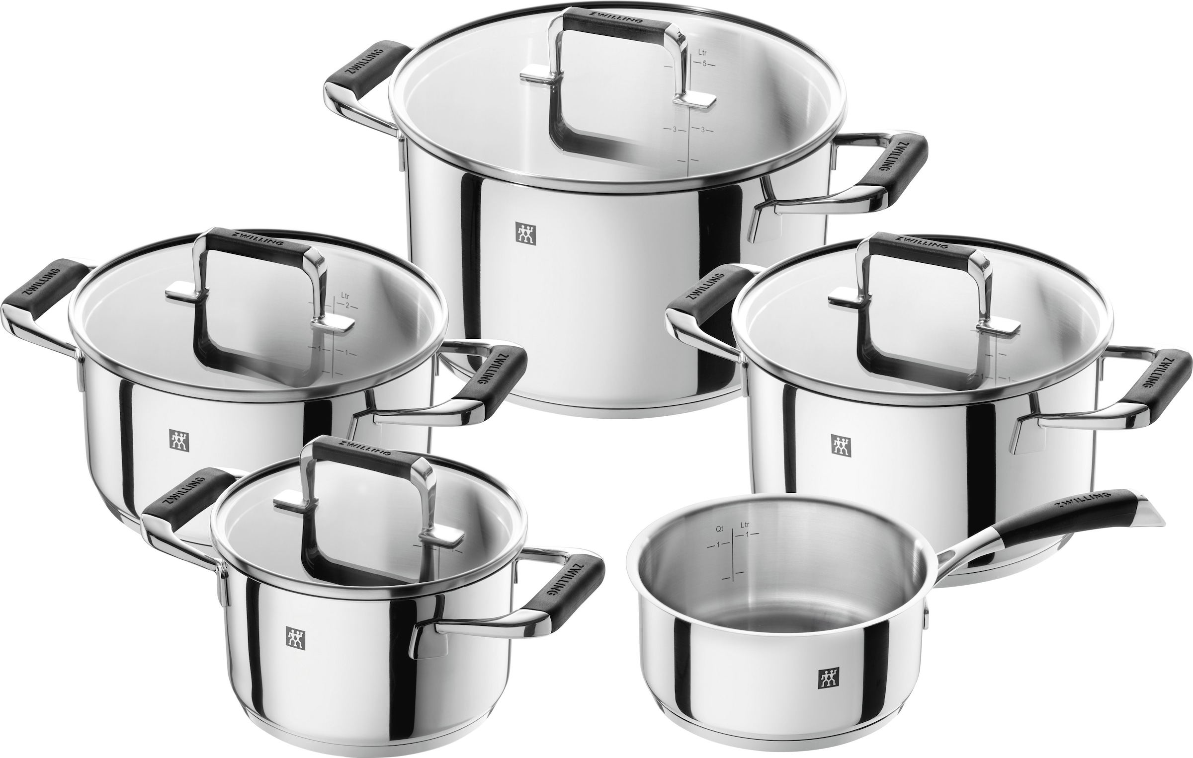 Zwilling Topf-Set "Poletto" Set, 5 Stk. tlg. Edelstahl