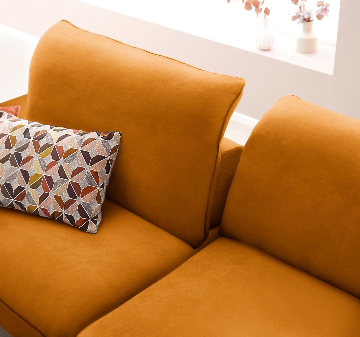 W.SCHILLIG Ecksofa »enjoy&MORE, Designsofa, elegant und bequem, L-Form«, Sitztiefenverstellung, Füße bronze pulverbeschichtet, Breite 294 cm