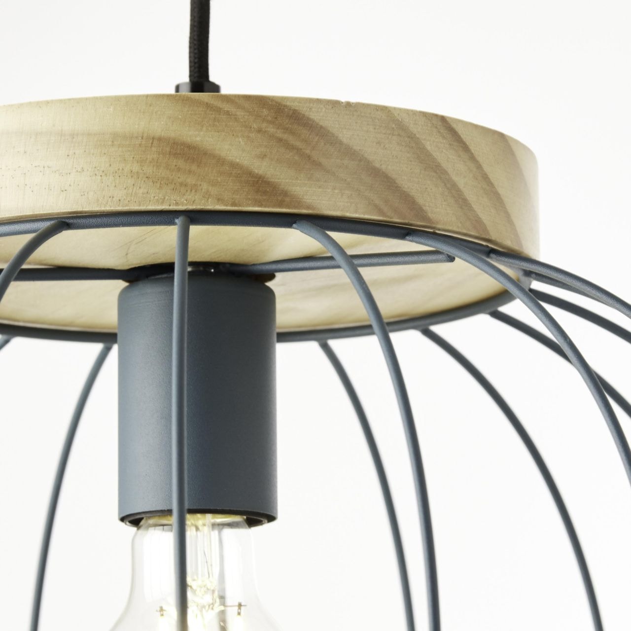 Brilliant Pendelleuchte »Sorana«, 1 flammig, Leuchtmittel E27 | ohne Leuchtmittel, Hängeplampe, 130 cm Höhe, Ø 35,5 cm, E27, kürzbar, Metall/Holz