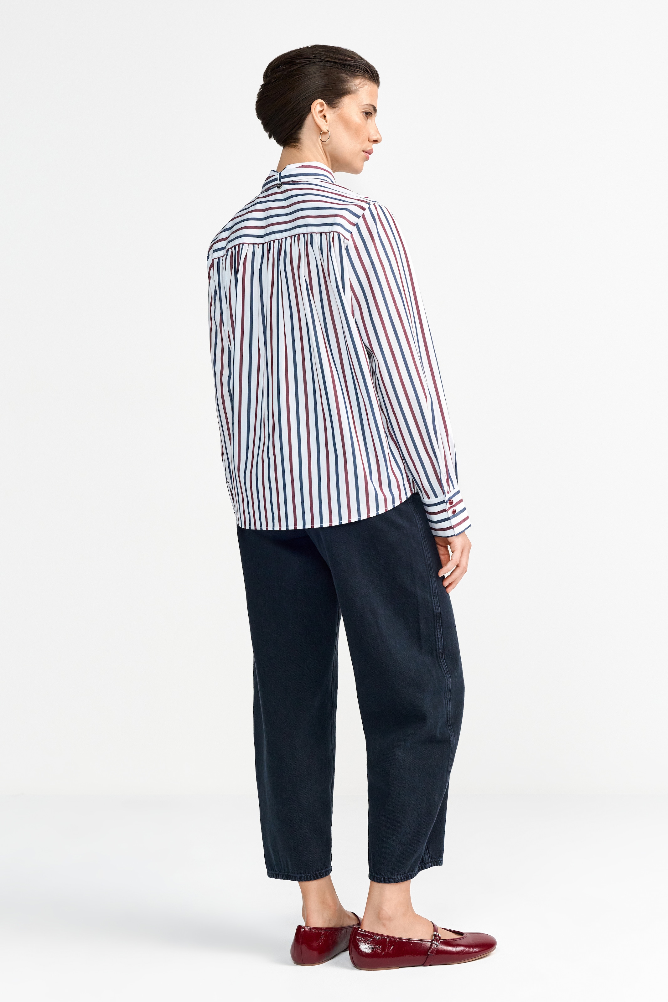 RICHROYAL Schluppenbluse gerade geschnitten, Streifenmuster, mit abnehmbarer Schluppe