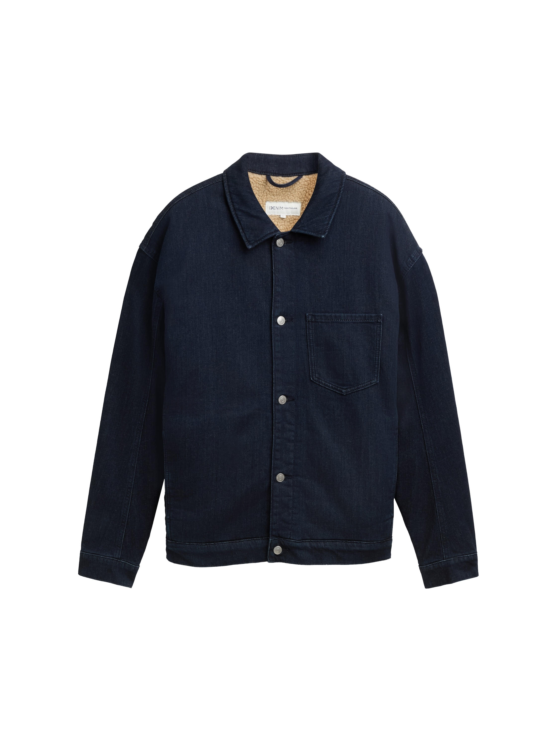 TOM TAILOR Denim Jeansjacke, ohne Kapuze, mit Teddyfutter