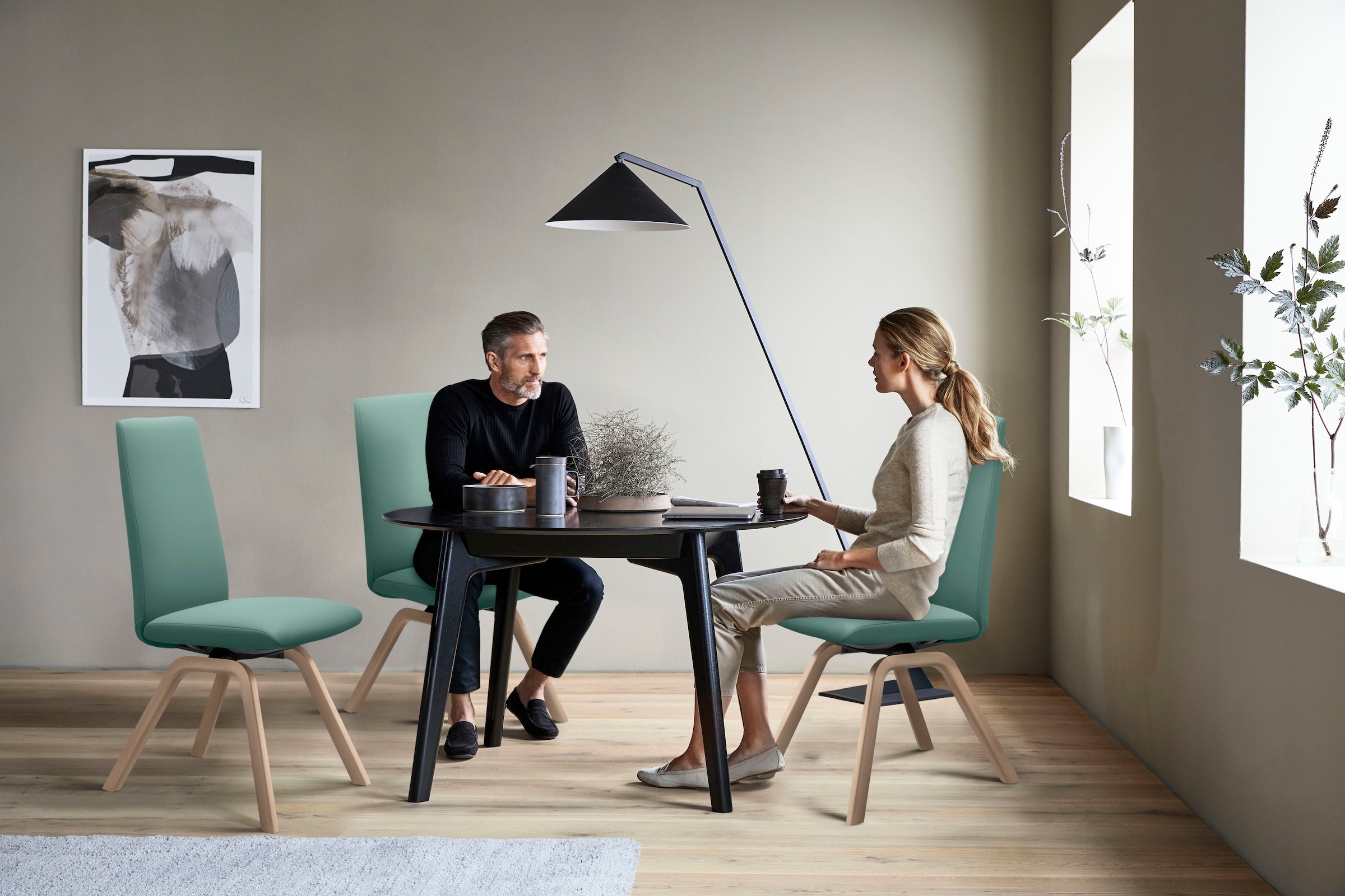 Stressless® Polsterstuhl »Laurel«, Leder PALOMA, High Back, Größe L, mit schräggestellten Beinen in Schwarz