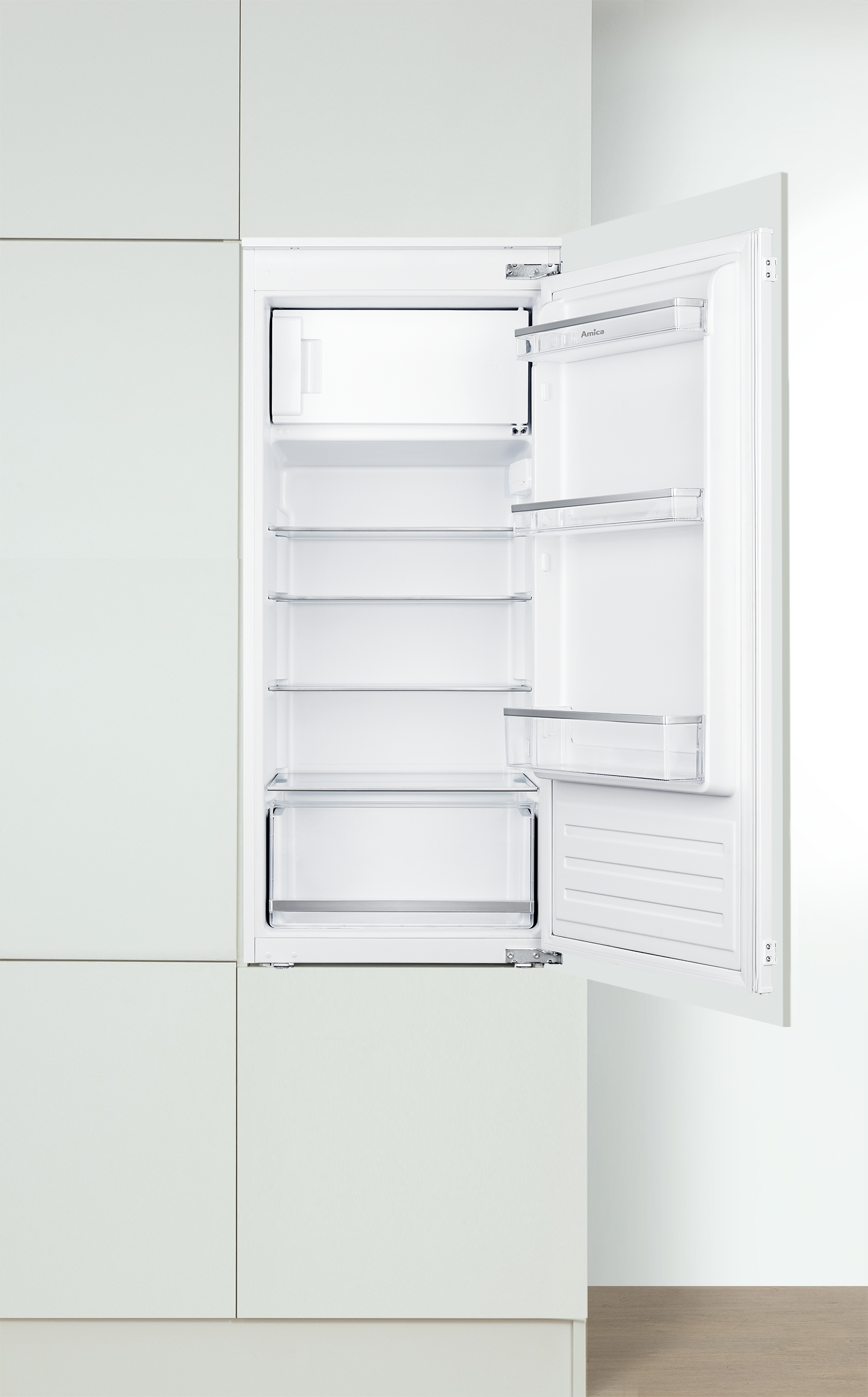 Amica Einbaukühlschrank »EKSS 362 221«, Schlepptür-Technik