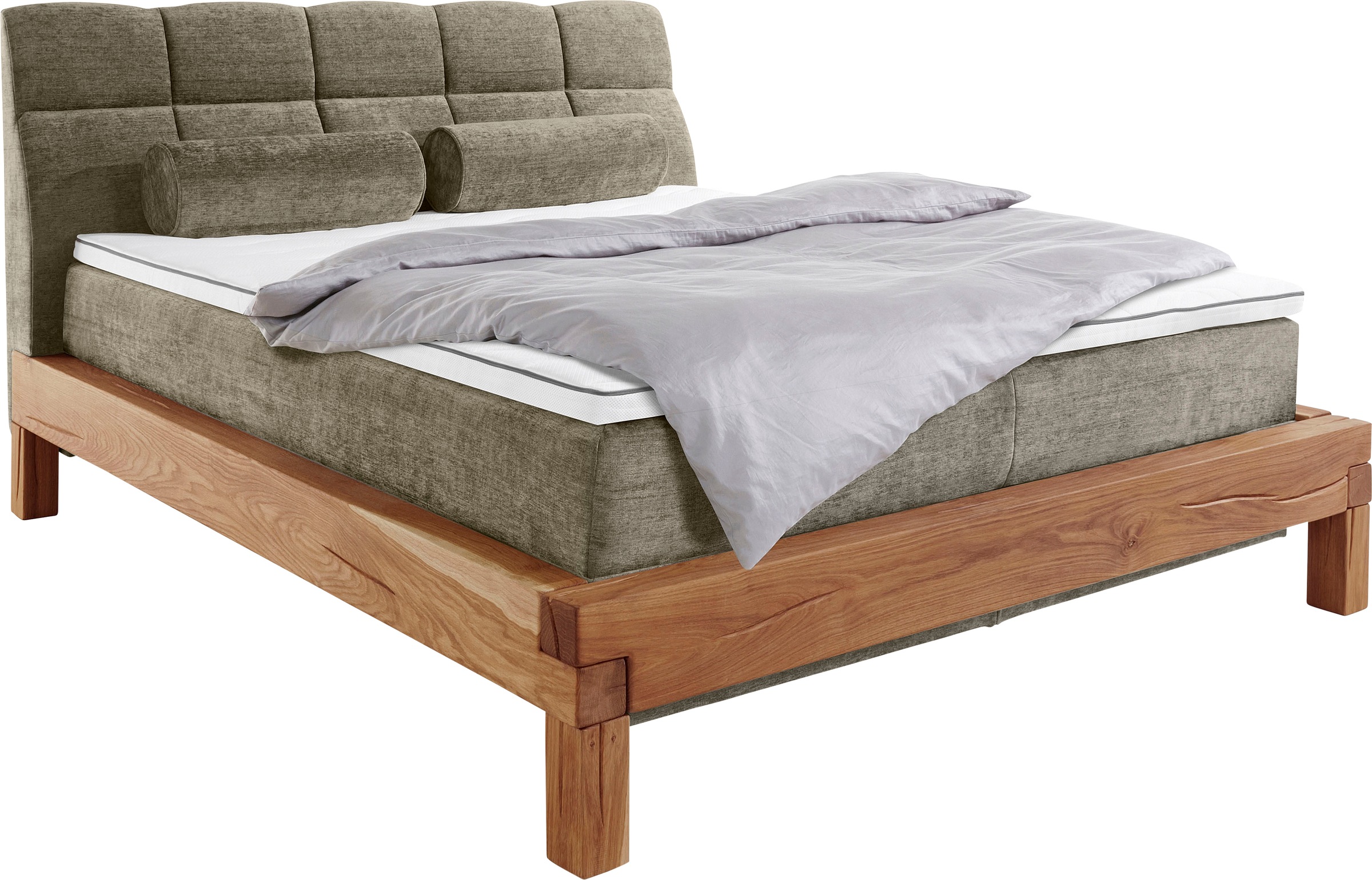 Home affaire Boxspringbett »Villads«, Liegefläche: 160/200 cm aus Balkeneiche, Inside-Boxspring-Unterbau