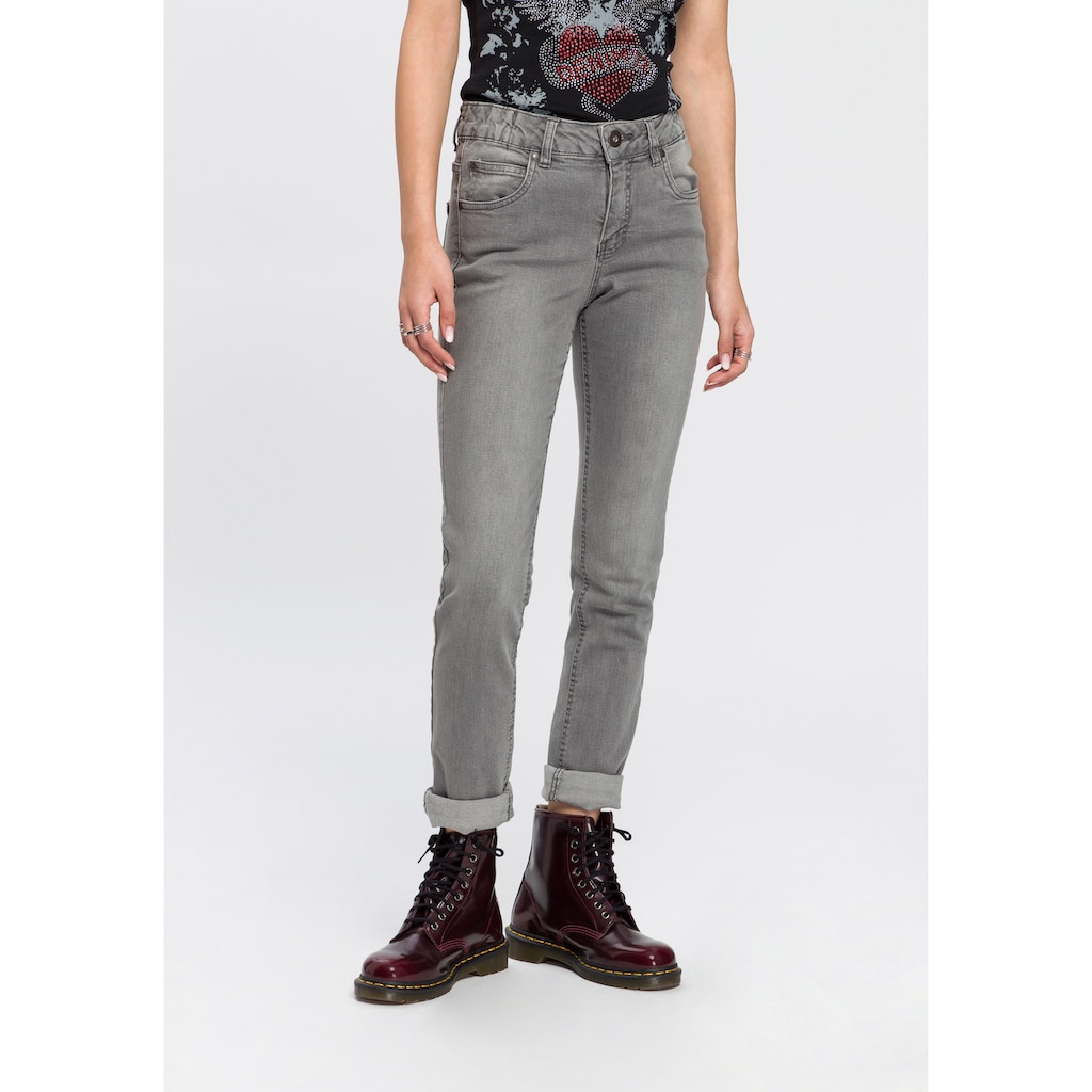 Arizona Slim-fit-Jeans »Bund mit seitlichem Gummizugeinsatz«