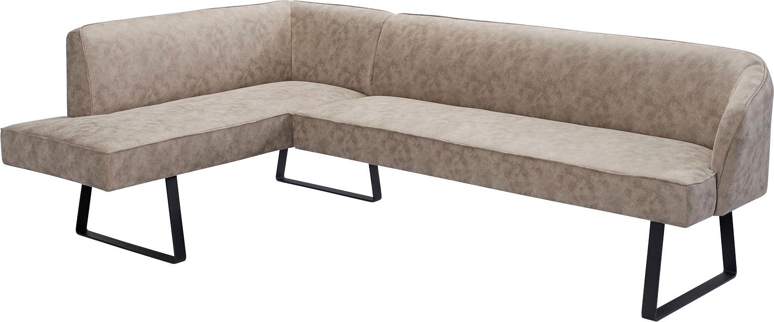 exxpo - sofa fashion Eckbank »Americano«, mit Keder und Metallfüßen, Bezug in verschiedenen Qualitäten