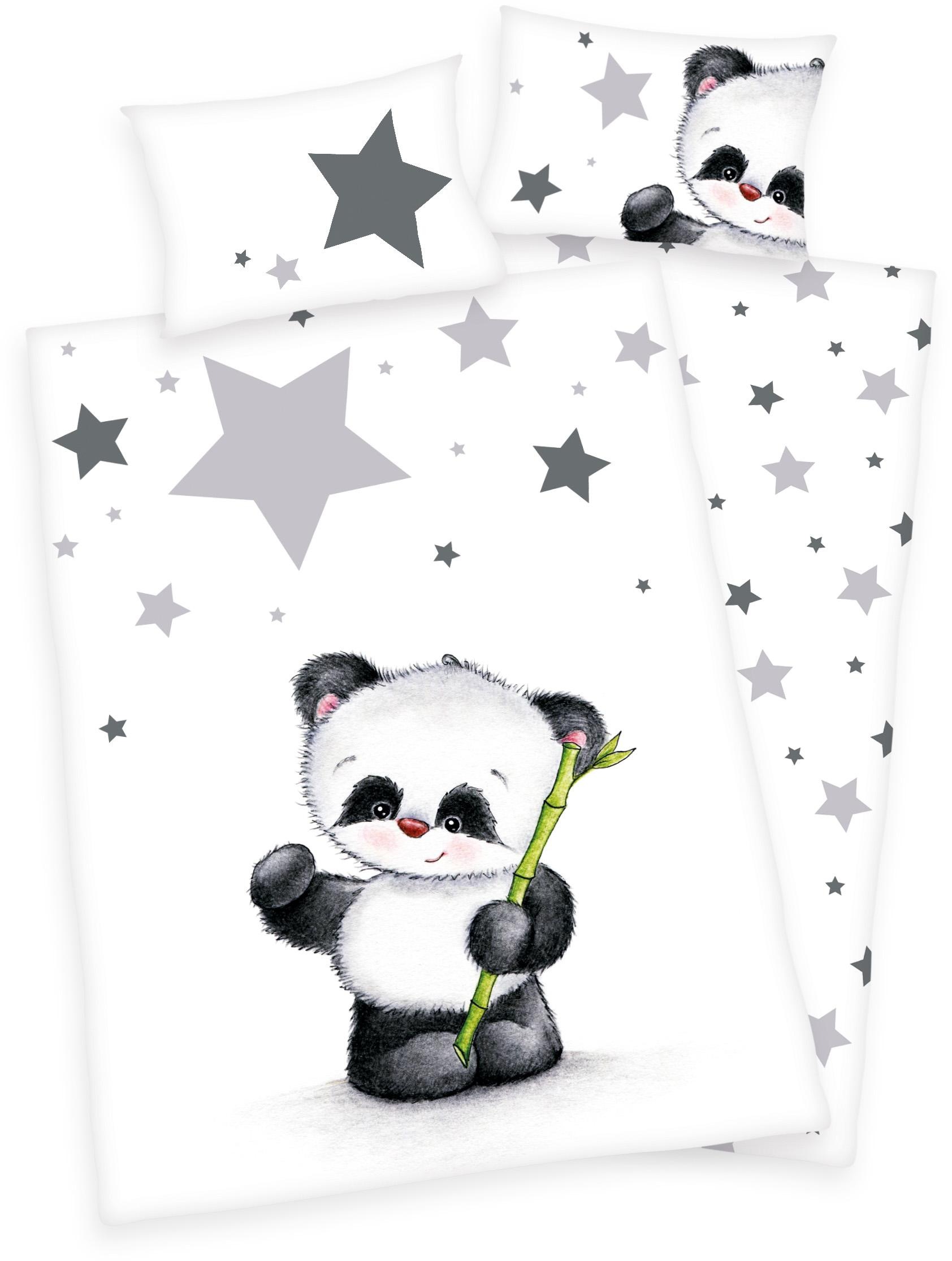 Babybettwäsche mit Pandbär-Motiv