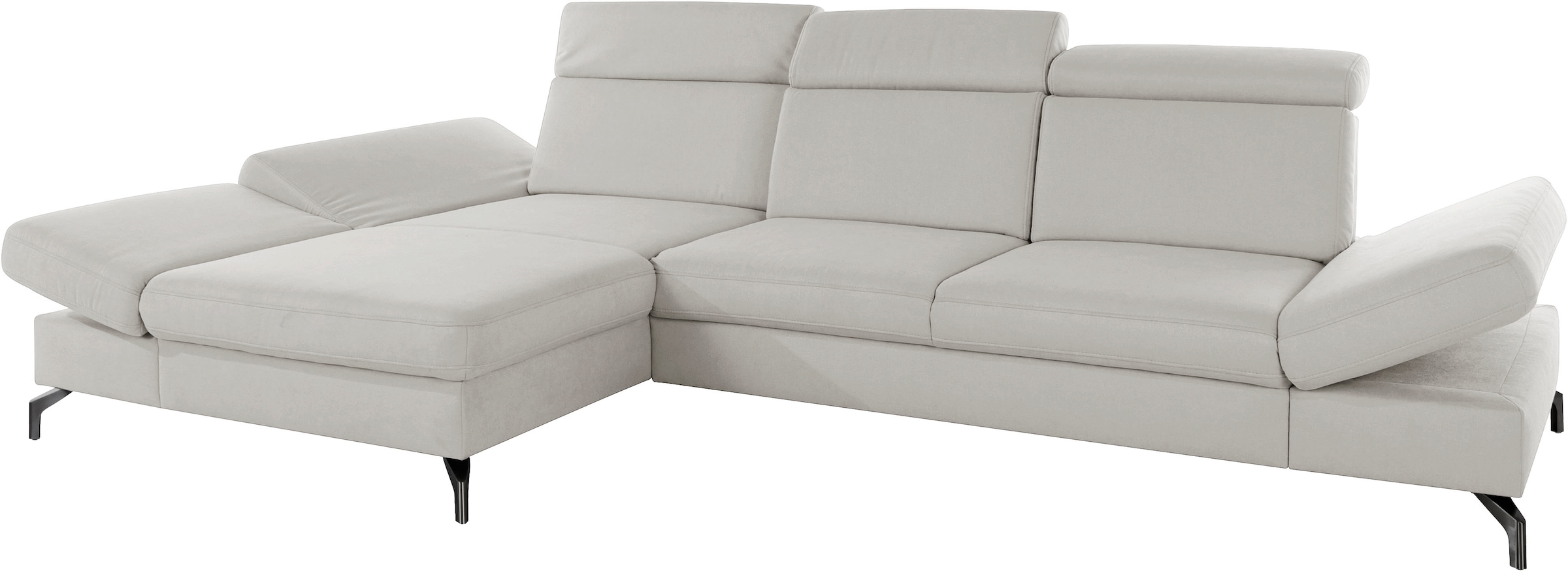 sit&more Ecksofa »Brisbane L-Form«, Fußhöhe 12 cm, inklusive Sitztiefen-, Armteil- und Kopfteilverstellung