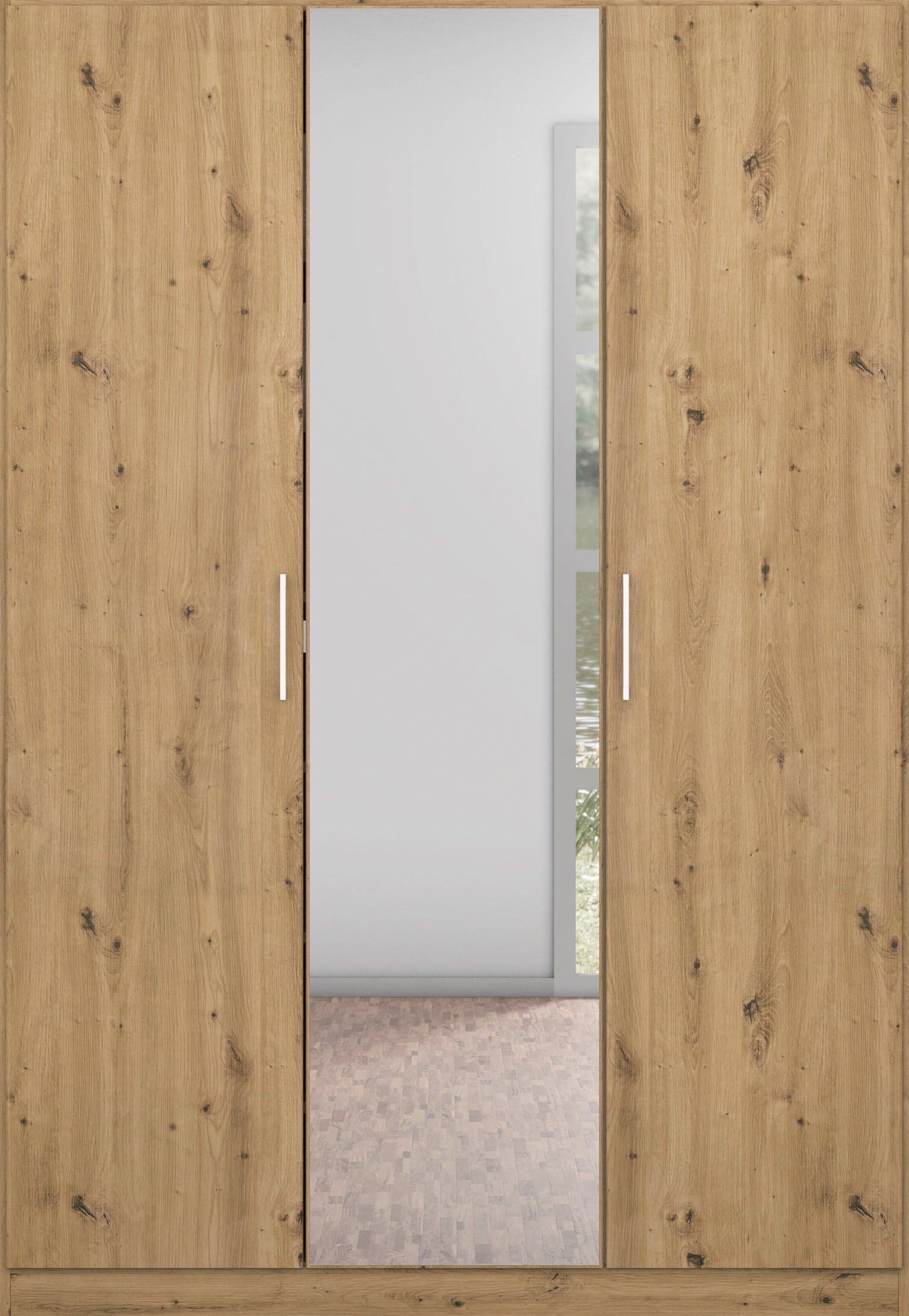 rauch Drehtürenschrank »Kleiderschrank Schrank Garderobe Wäscheschrank COSMO«, mit zusätzlichen Einlegeböden, Metallgriffe in Weiß MADE IN GERMANY