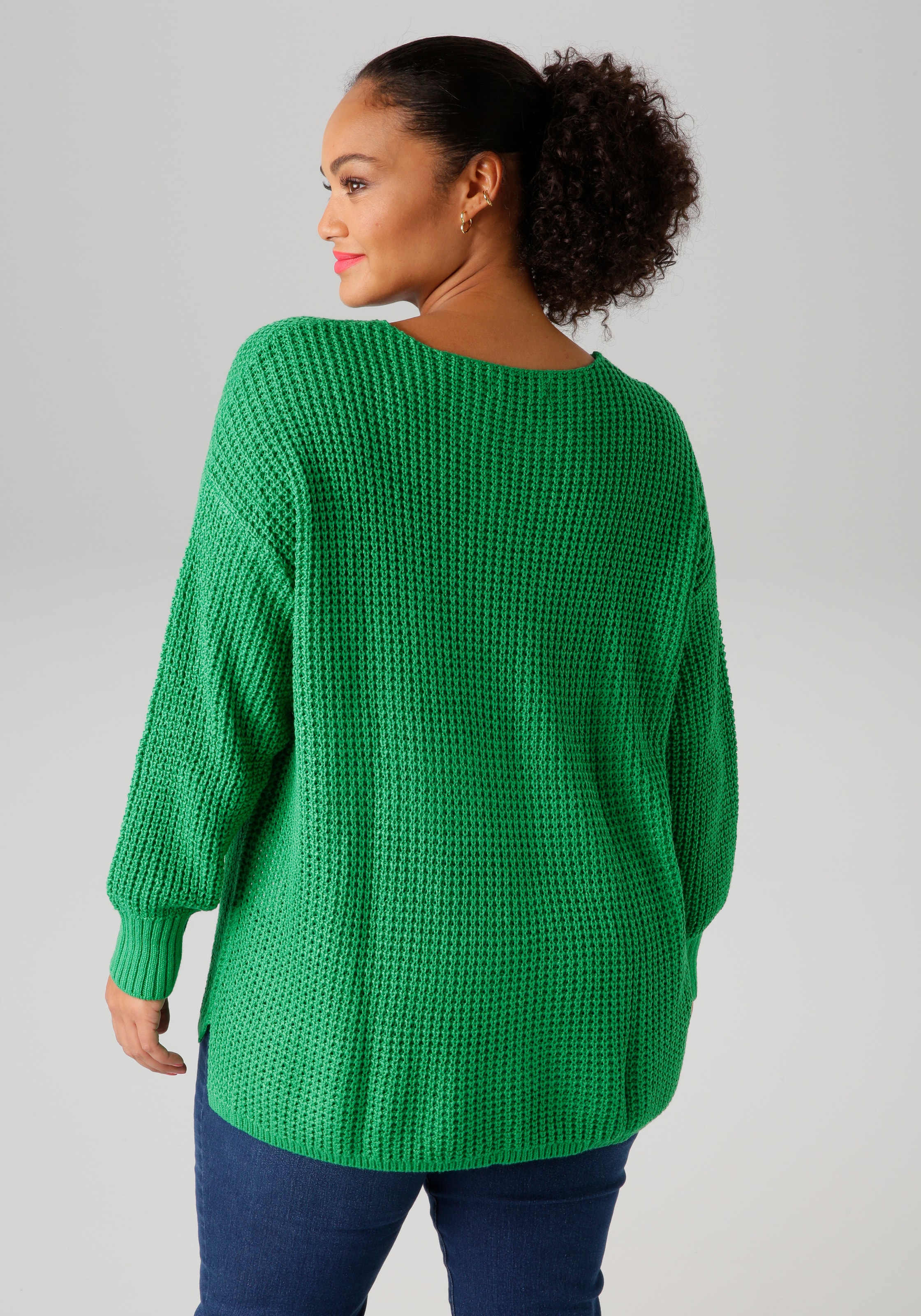 Aniston PLUS Strickpullover, im dezenten Ajour-Strickmuster