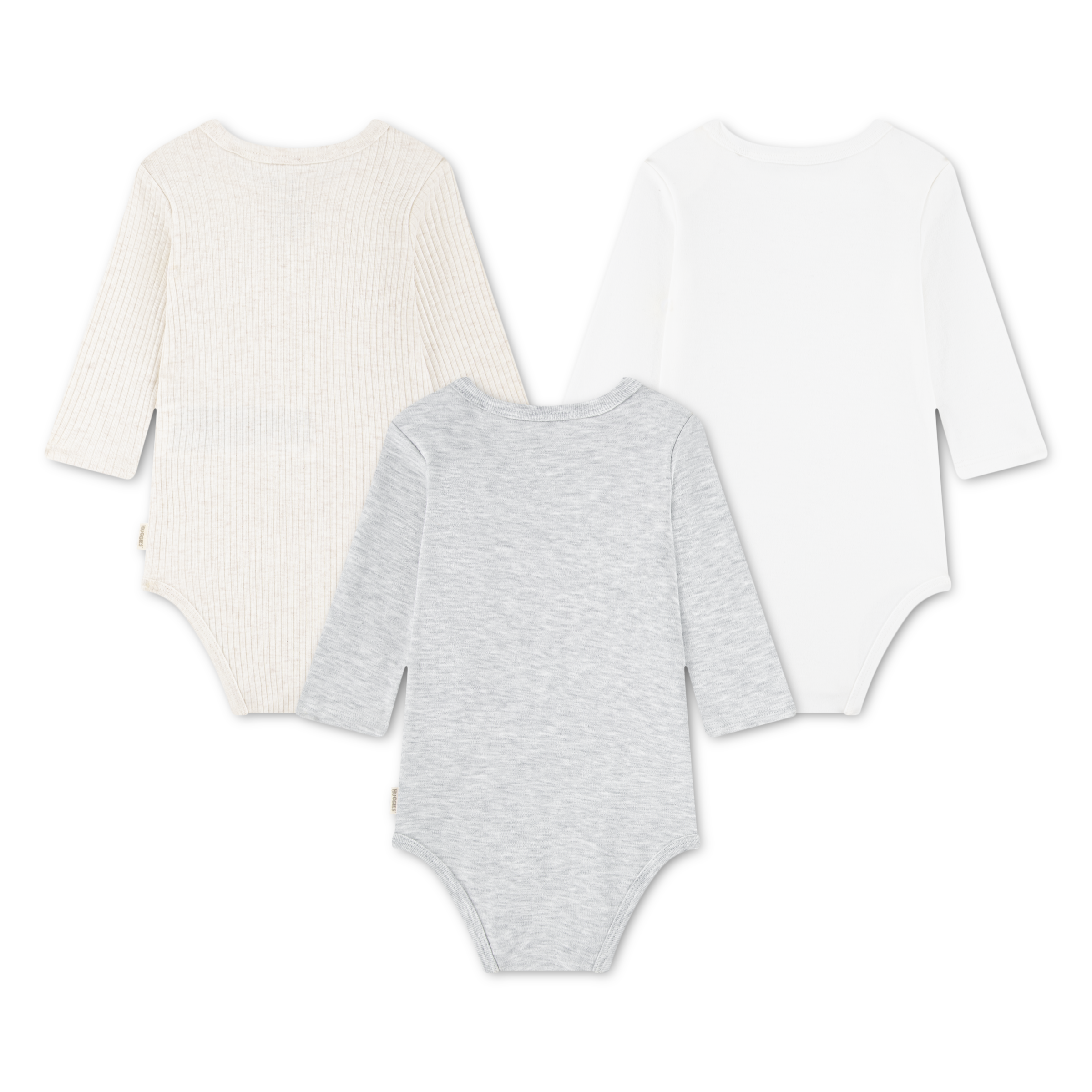 HUGGIES babywear Langarmbody »HUGB 3PK BODYSUIT« Packung, 3 Stk. 3er-Pack, in Ripp-Optik