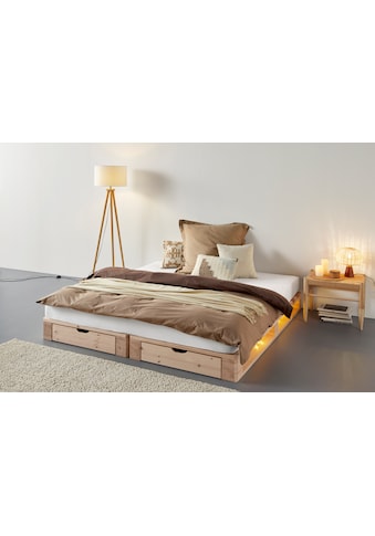 Palettenbett »"ALASCO " BESTSELLER! Mit Schublade«, zertifiziertes Massivholz,...