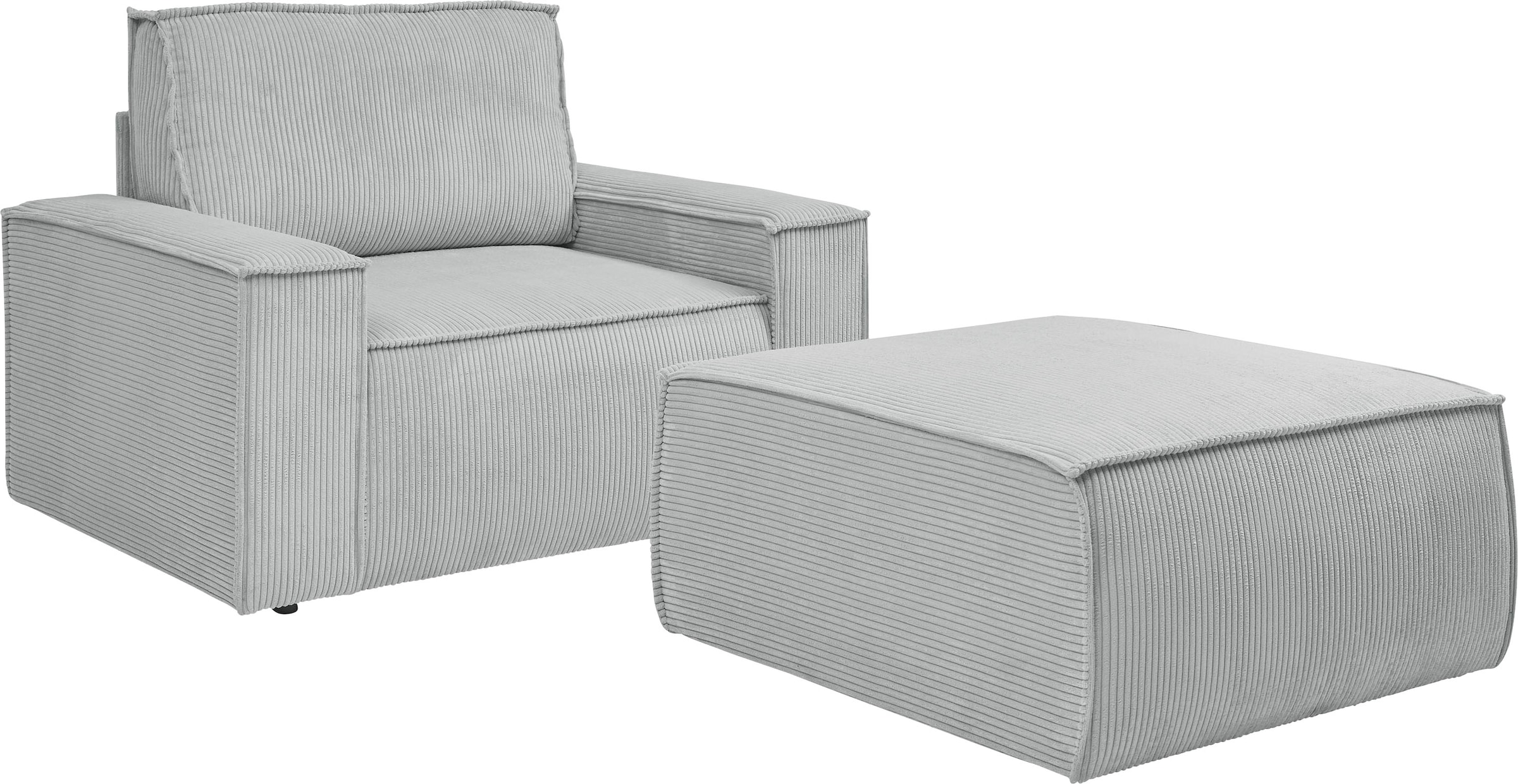 Home affaire Sessel »SHERWOOD«, Loveseat und Hocker im Set, passend zur Polster-Serie SHERWOOD
