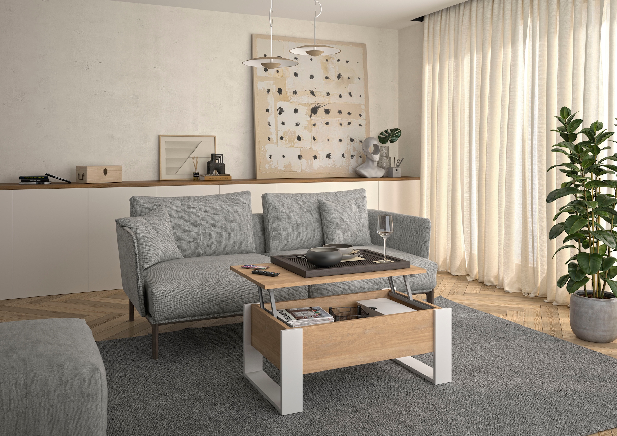 Gami Couchtisch »DENVER« Hochklappbare Tischplatte