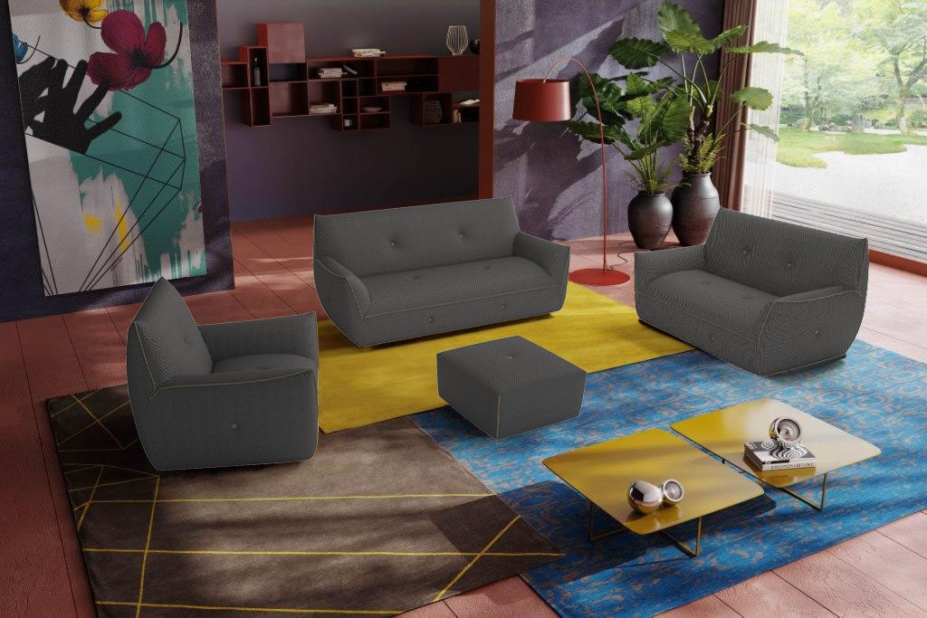 Egoitaliano 2,5-Sitzer »Yuki, extravagantes Design und höchster Sitzkomfort, tolle Details«, Solitärmöbel, mit bioelasatische MIcrofaser BOUNCE bezogen