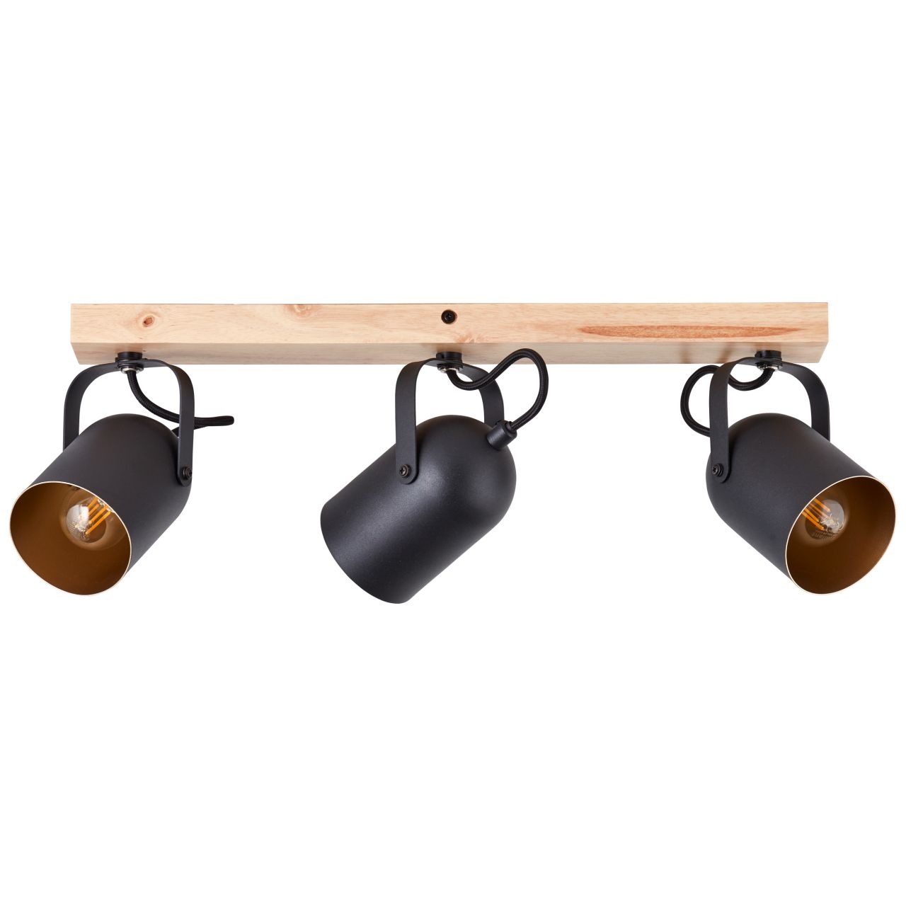 Brilliant Deckenstrahler »Tronte«, 3 flammig, Leuchtmittel E14 | ohne Leuchtmittel, 58 cm Breite, E14, schwenkbar, Metall/Holz, goldfarben/schwarz/braun