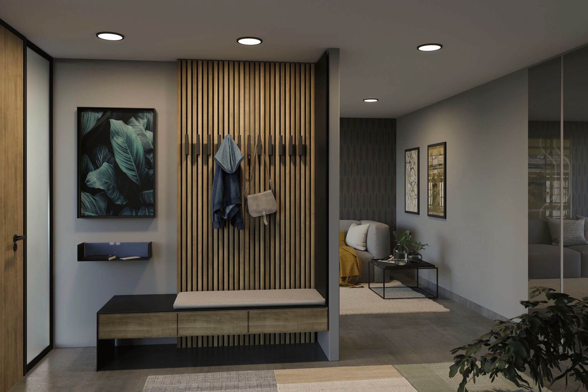 Paulmann LED Einbauleuchte »LED Einbaupanel VariFit Areo IP44 rund 175mm 4000K Schwarz« 1 Stk. Neutralweiß LED Einbaupanel VariFit Areo IP44 rund 175mm 4000K Schwarz