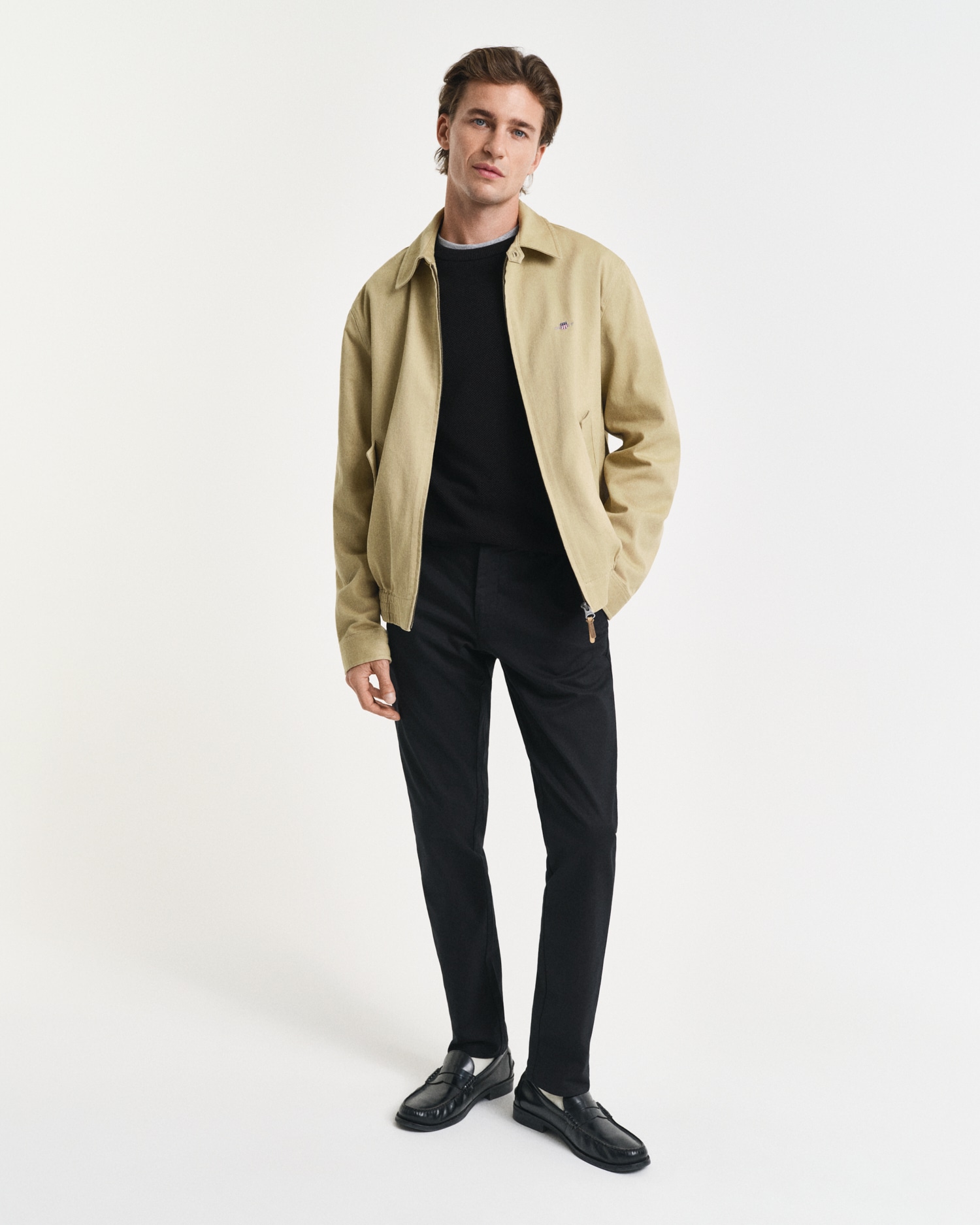 Gant Rundhalspullover »COTTON PIQUE C-NECK« mit Logostickerei auf der Brust