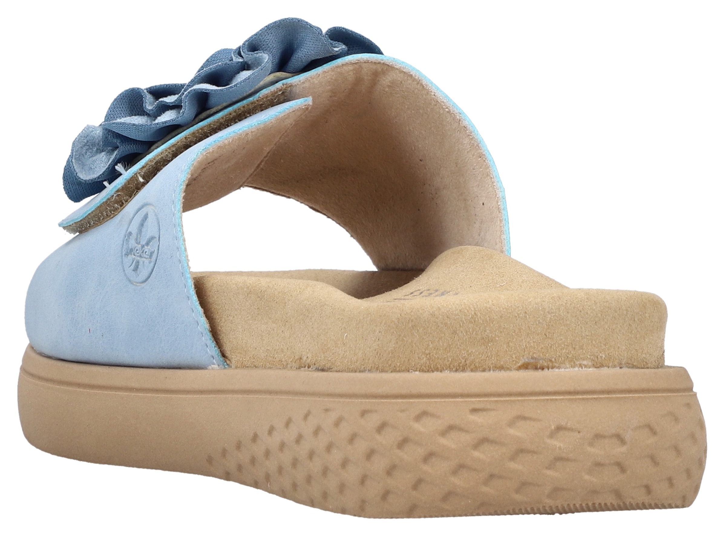 Rieker Pantolette, Sommerschuh, Hausschuh, Strandschuh mit bequemem Fußbett