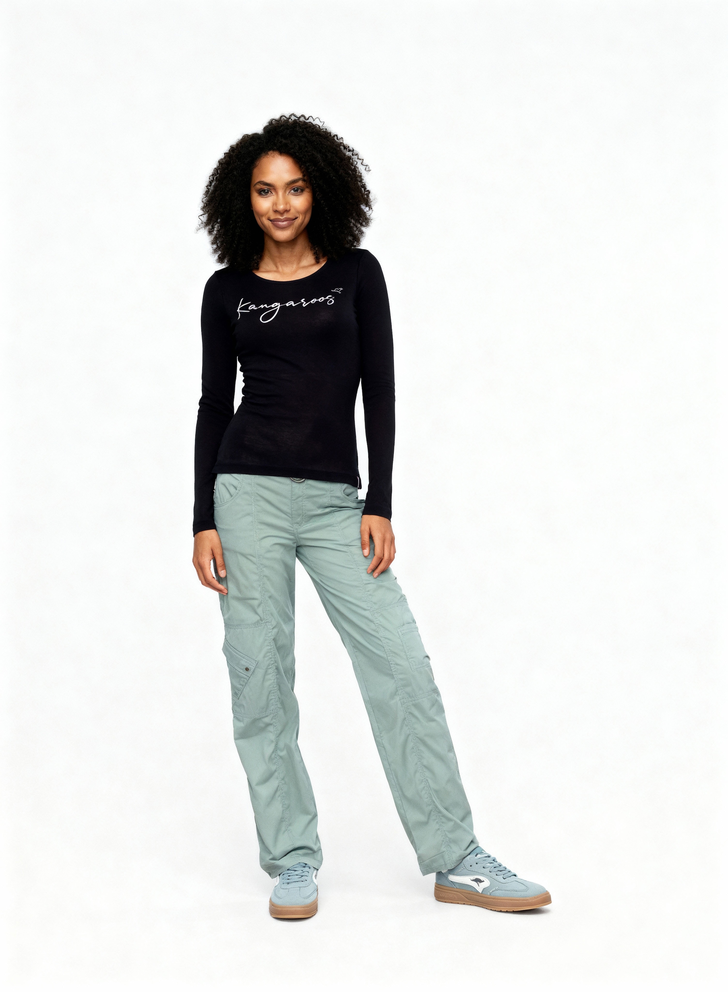 KangaROOS Longsleeve Langarm,  sehr figurbetont,  aus Rippware,  aus 100% Baumwolle