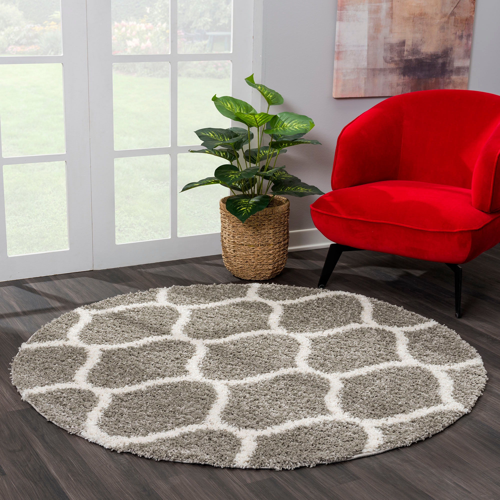 Sanat Hochflor-Teppich »Madrid«, rund, 30 mm Höhe, Wohnzimmer, Langflor, Shaggy Teppich
