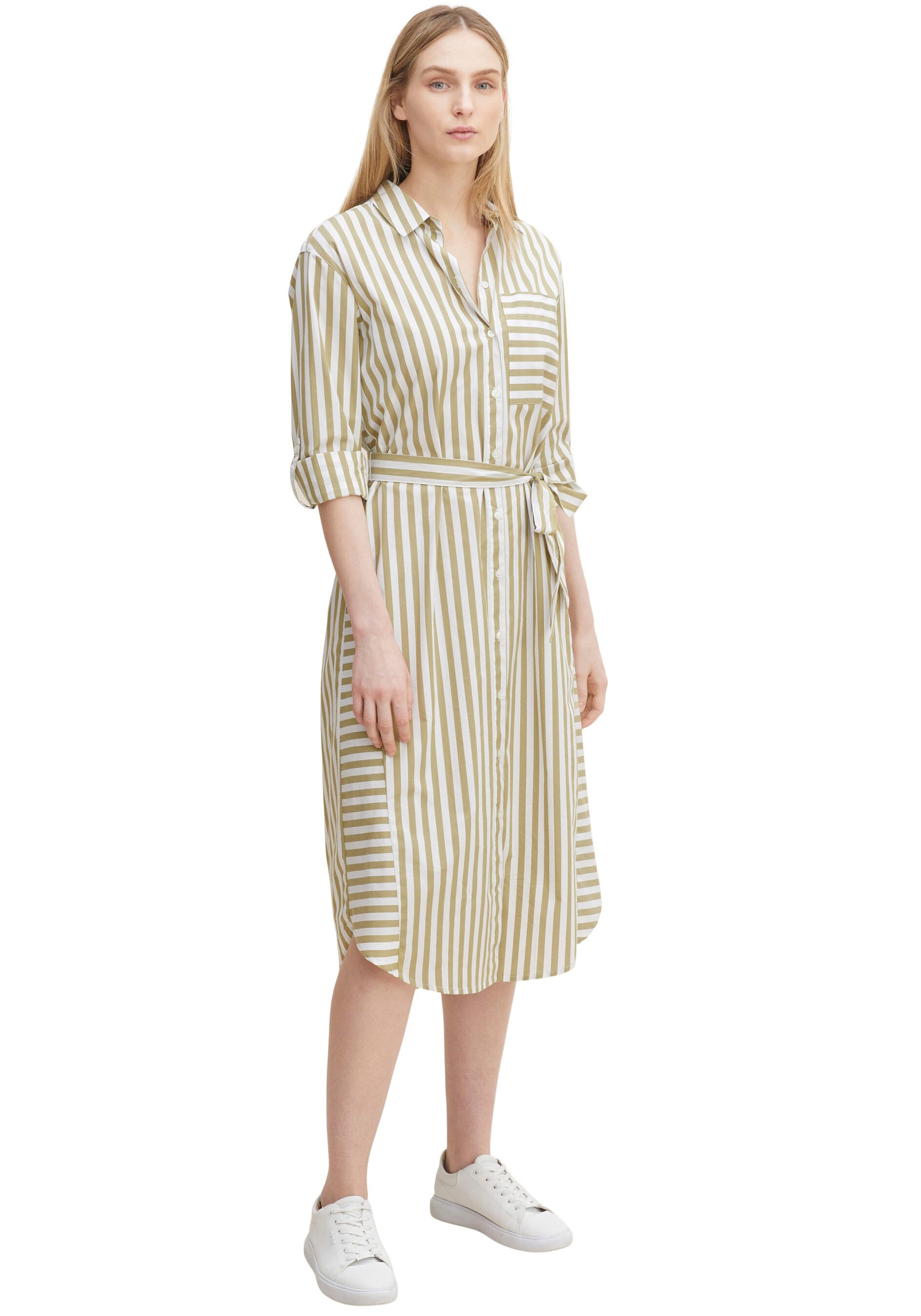TOM TAILOR Blusenkleid mit Bindeband an der Taillie