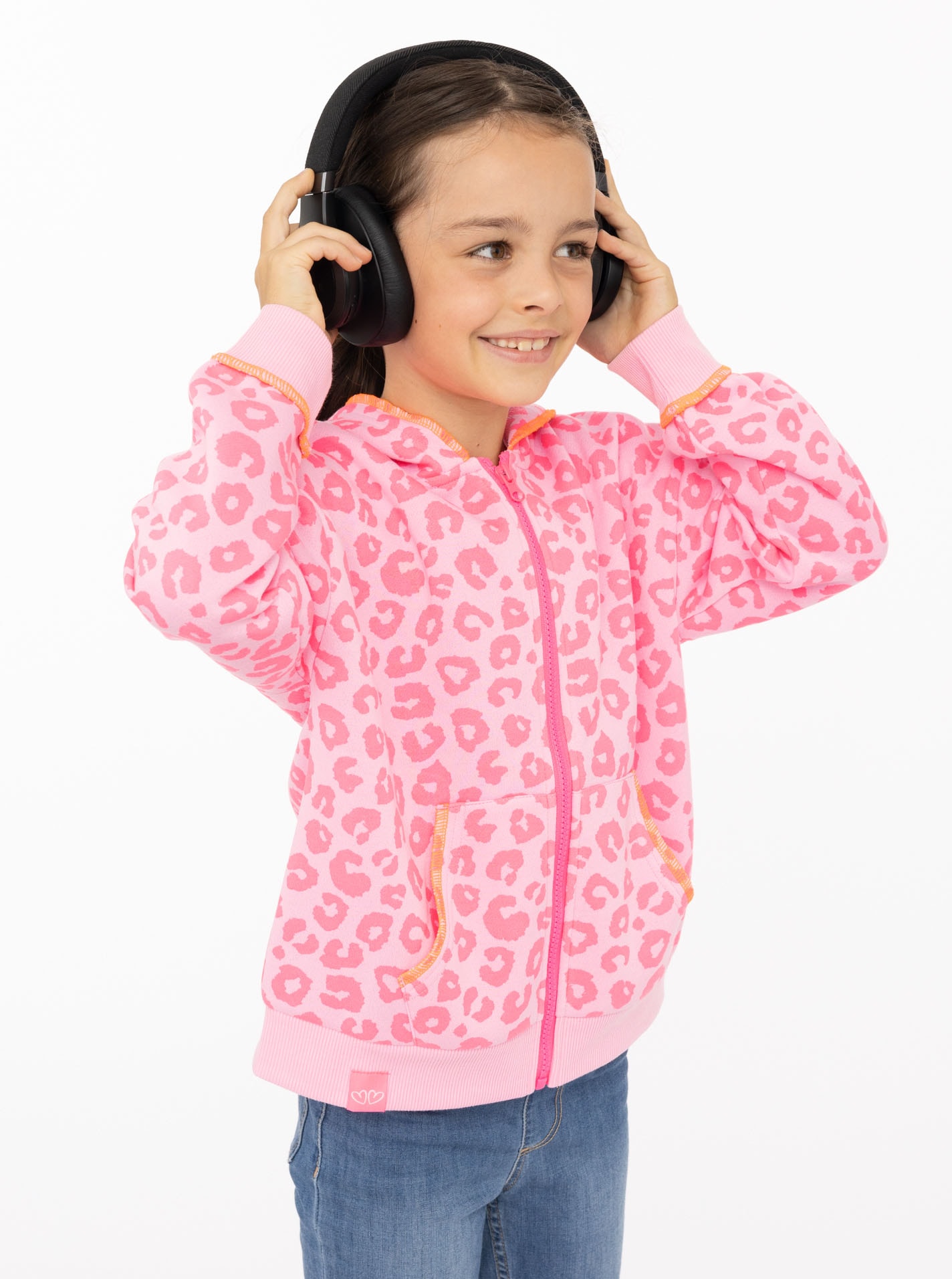Zwillingsherz Kapuzensweatjacke »"Soft Leo"« Mini-Me, mit Leo Muster, Zipper und Taschen