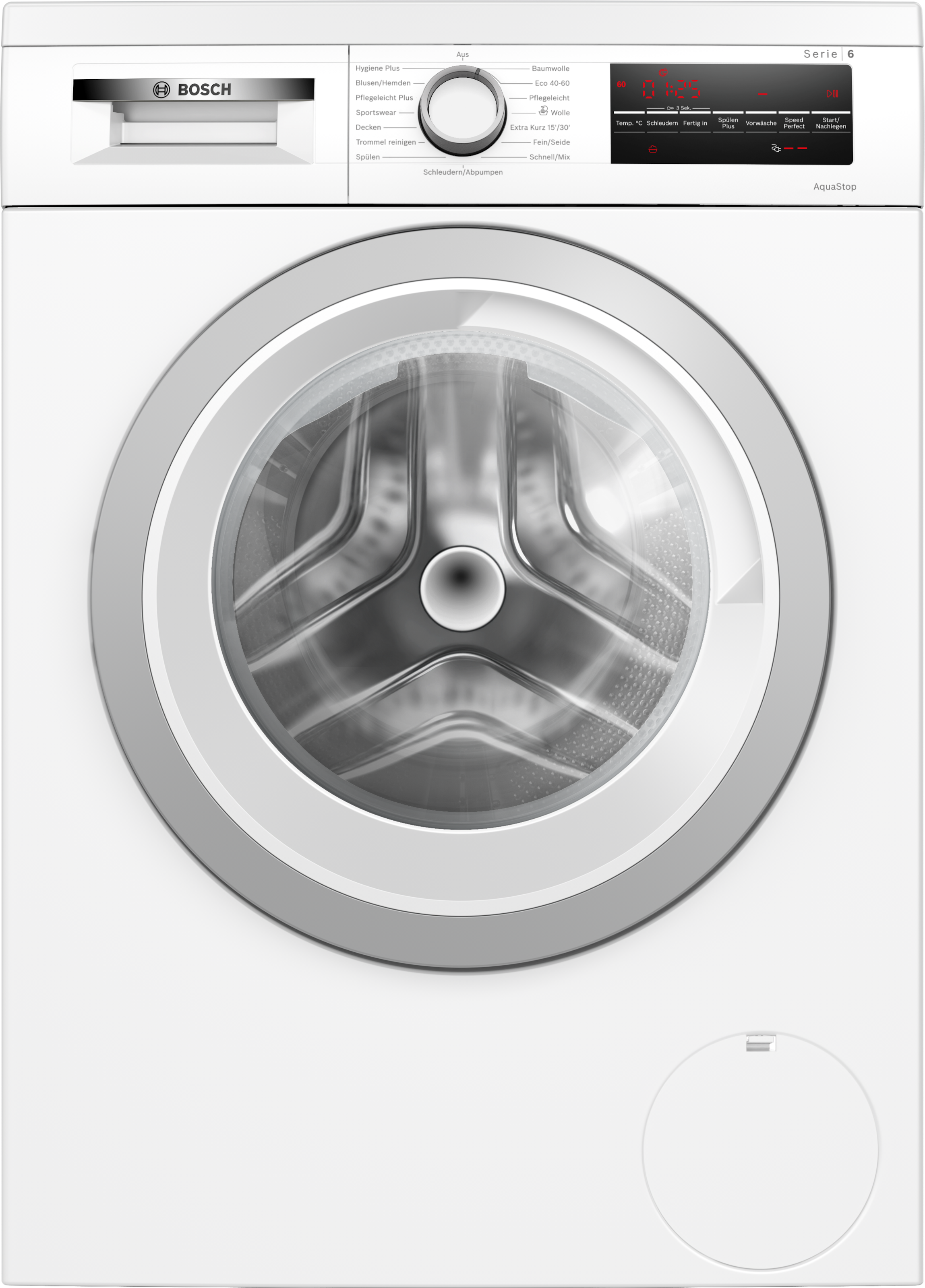 BOSCH, Waschmaschine Serie 6 »WUU28T42« 9 kg 1400 U/min Unterbaufähig, Zeitersparnis durch Speed Perfect, Großes LED-Display, weiß, AquaStop: deine 
