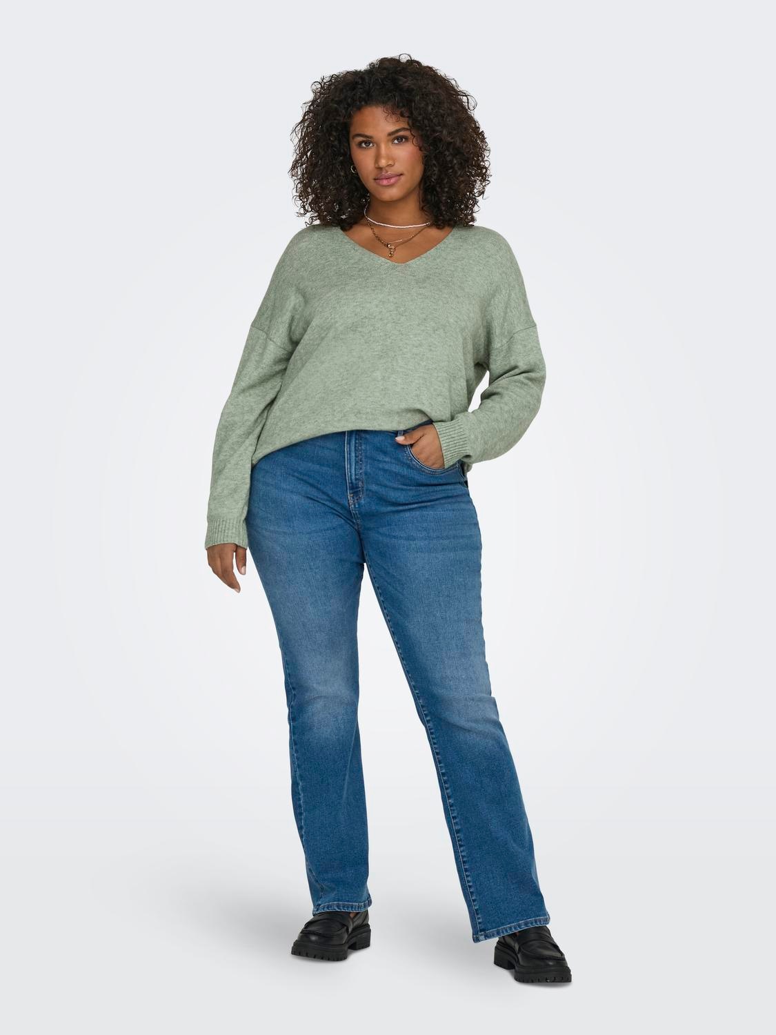 ONLY CARMAKOMA V-Ausschnitt-Pullover »CARMARGARETA LS PULLOVER KNT NOOS«