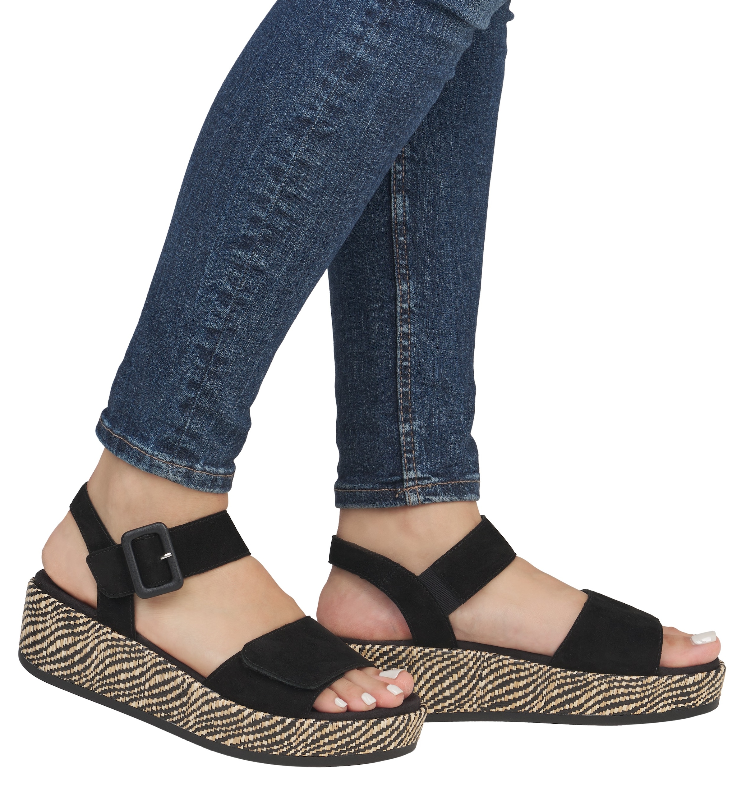 Remonte Sandalette »Elisabeth Hurley-Collection«, Keilabsatz, Sommerschuh, Riemchensandale mit bezogenem Plateau