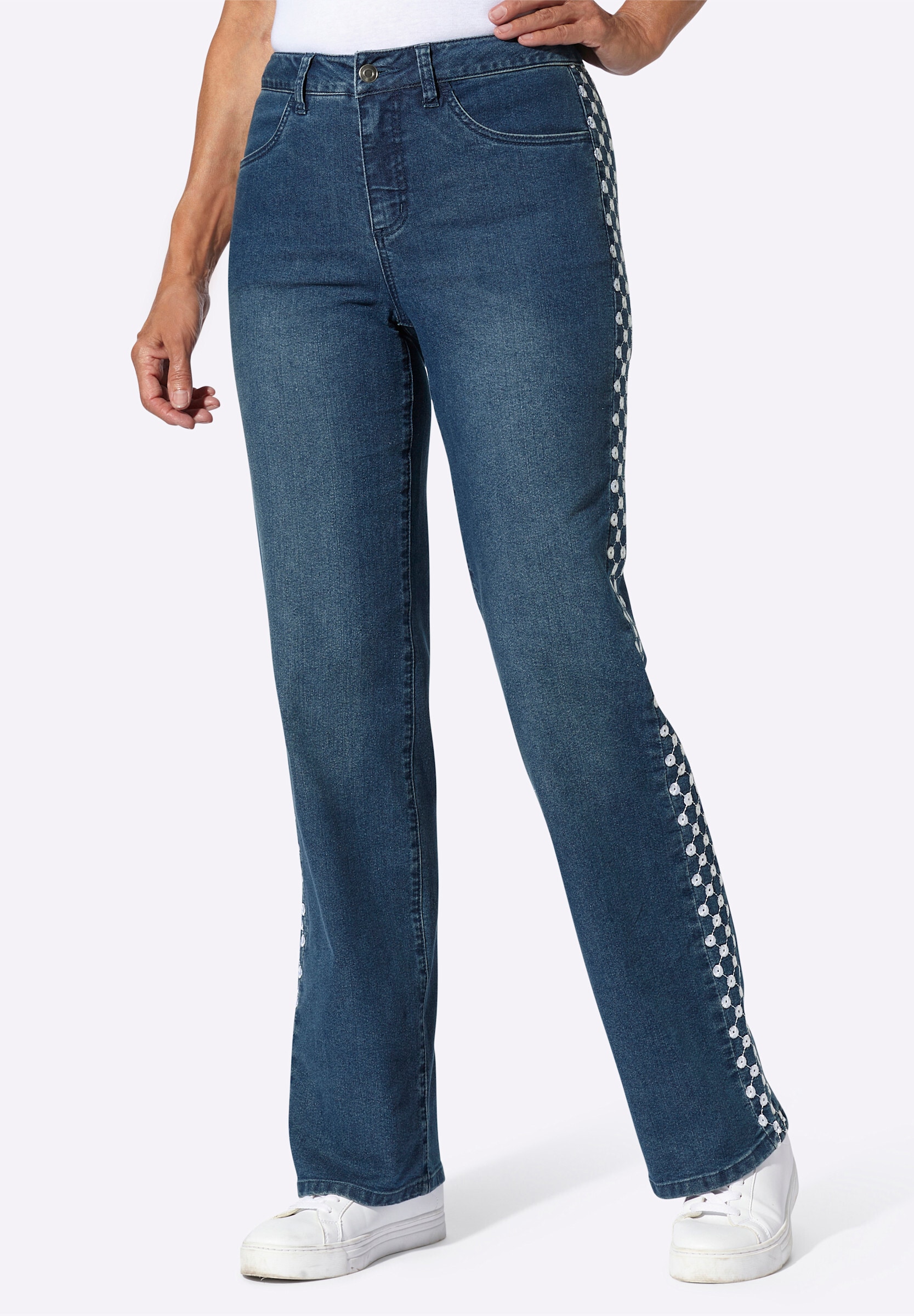 Sieh an! Bequeme Jeans »Jeans Jeans mit Lochstickerei«