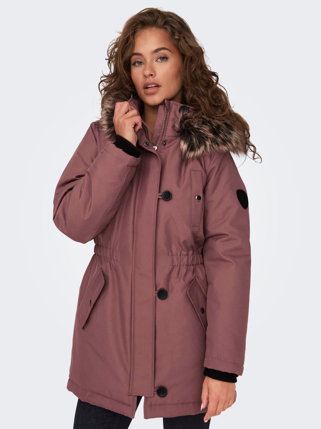 Parka »ONLIRIS FUR WINTER PARKA LIFE CC OTW«, mit Kapuze, mit verdeckter Knopfleiste