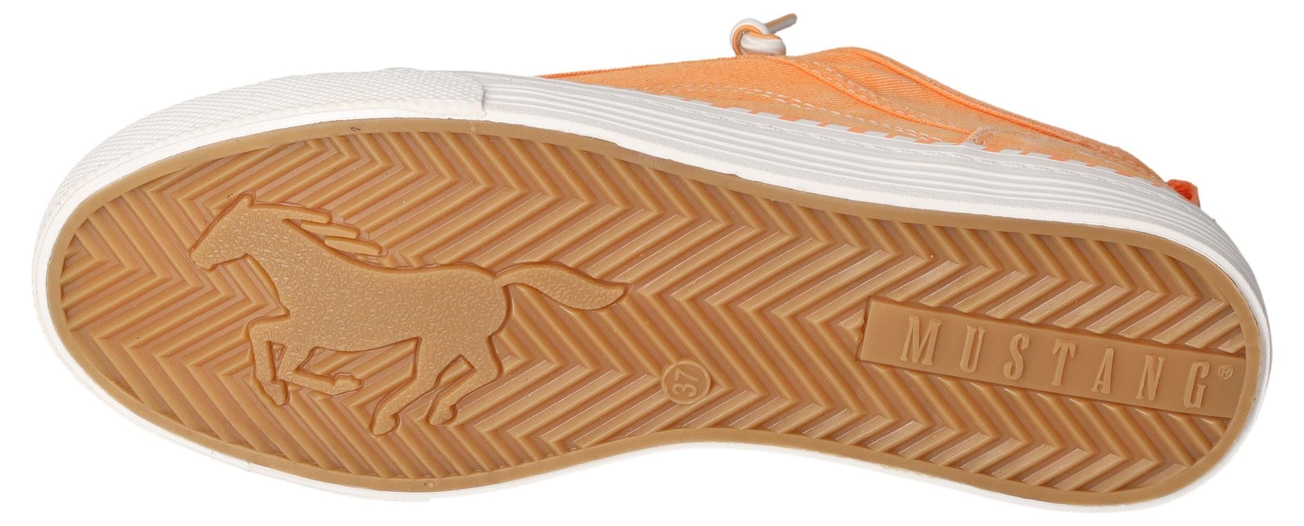 Mustang Shoes Slip-On Sneaker, Slipper, Schlupfschuh, Freizeitschuh mit farbiger Sohleneinfassung