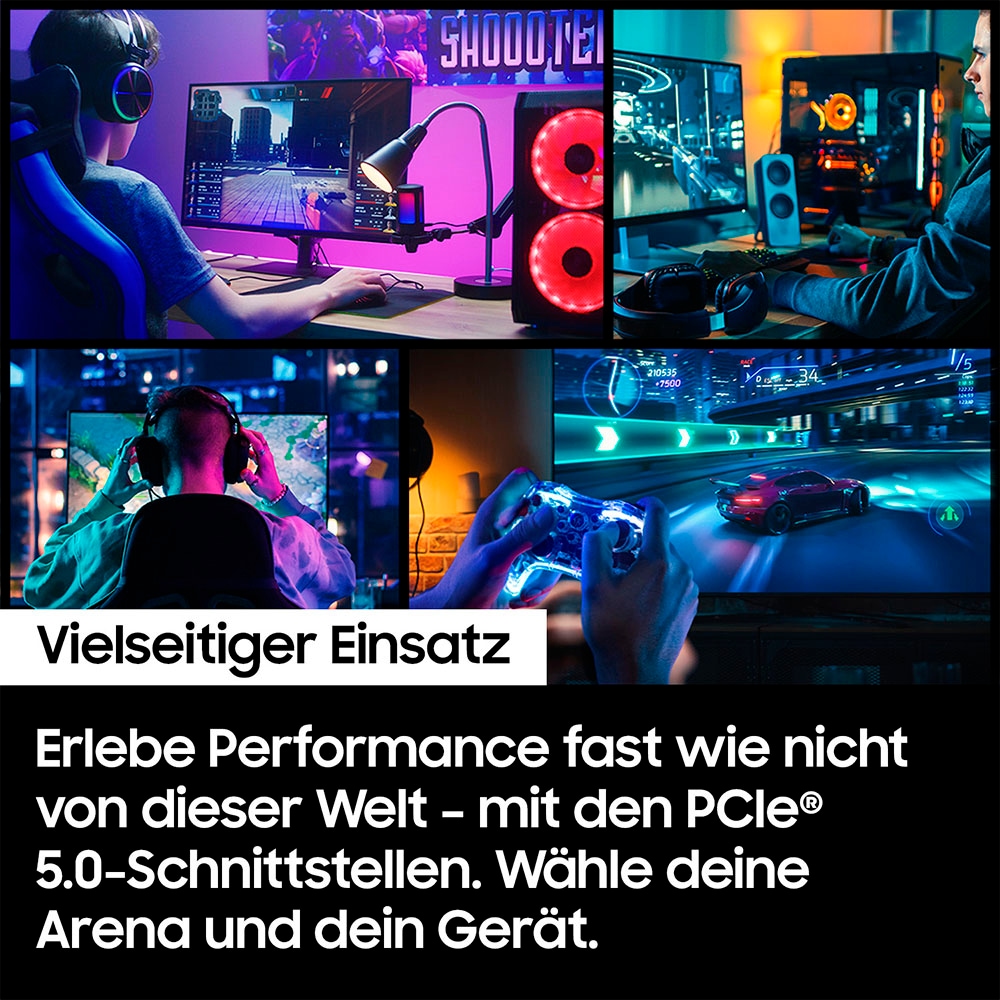 Samsung interne Gaming-SSD »9100 PRO Heatsink PCIe® 5.0 NVMe™ M.2 - 1 TB«, Anschluss PCI Express 5.0