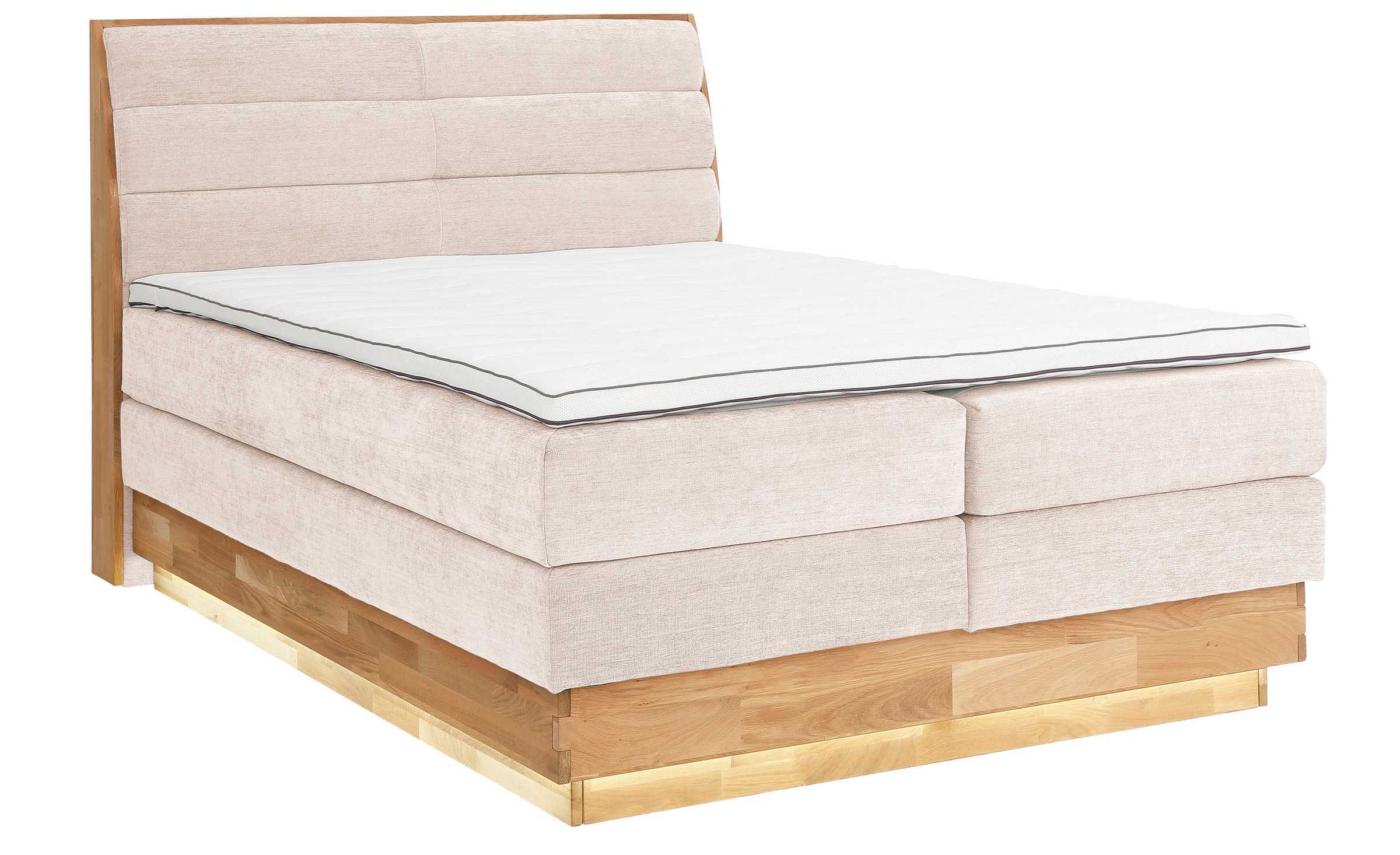 OTTO home Boxspringbett »JENNA in verschiedenen Farben und Breiten erhältlich« LED-Beleuchtung, mit zertifizierten, recycelten Bezugsstoffen