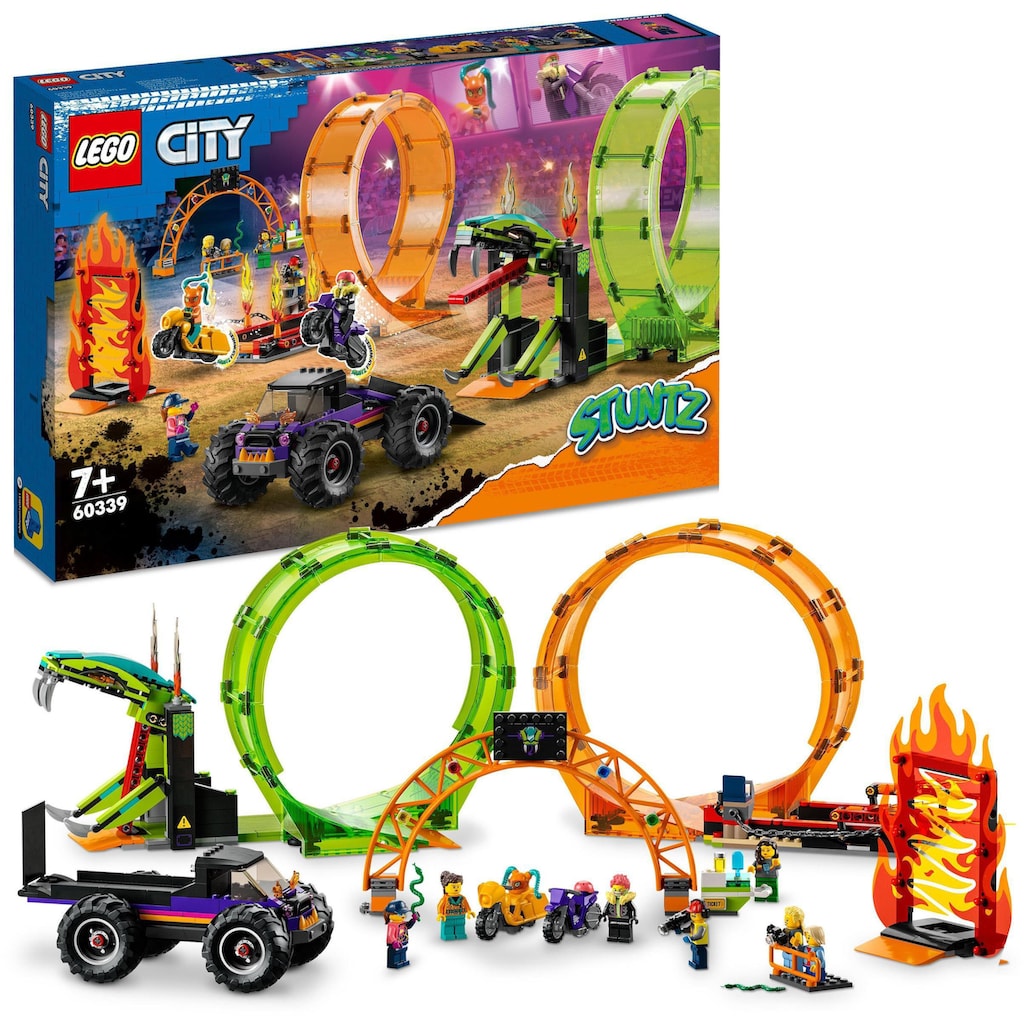LEGO® Konstruktionsspielsteine »Stuntshow-Doppellooping (60339), LEGO® City Stuntz«, (598 St.)