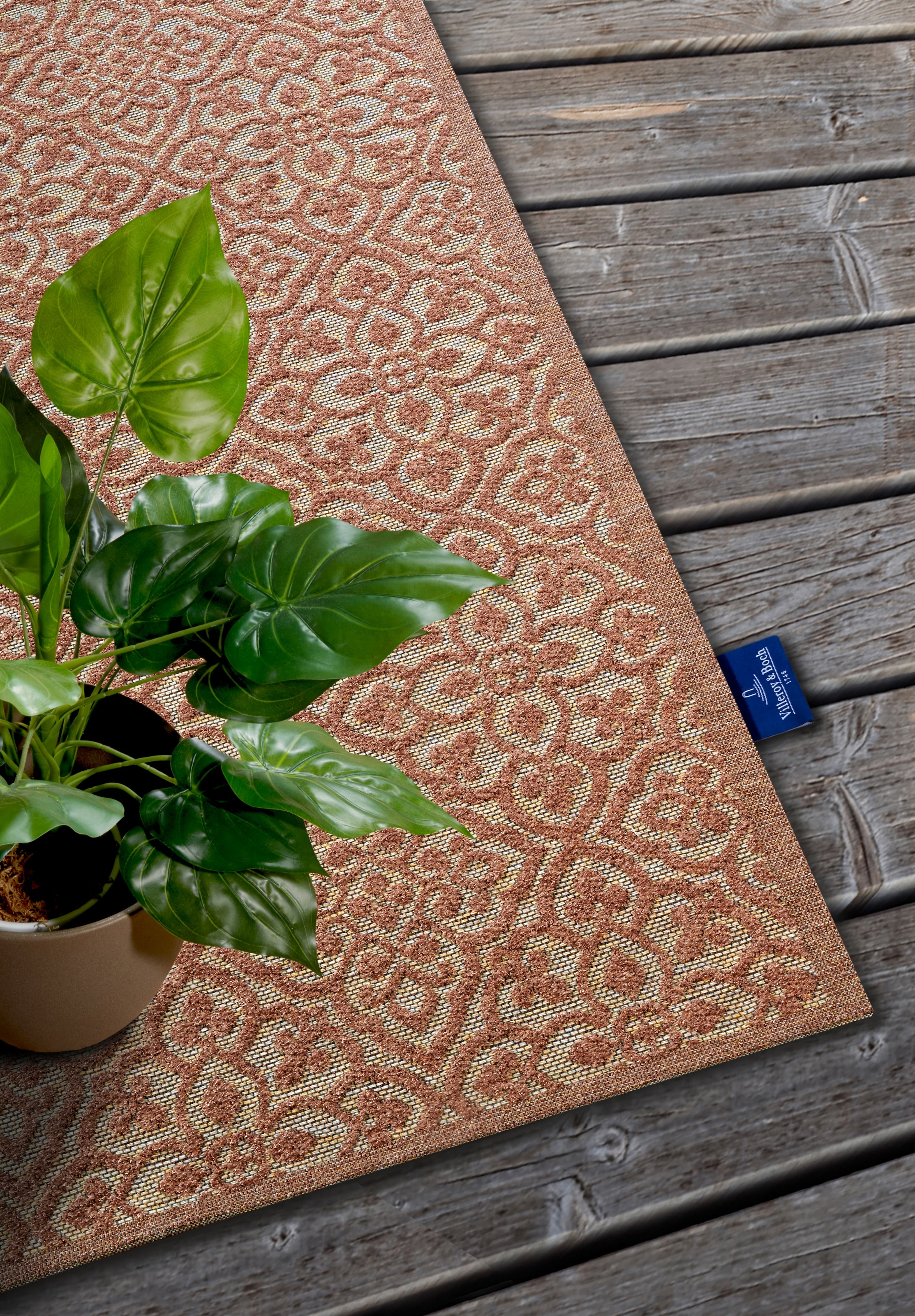 Villeroy & Boch Outdoorteppich »Julie«, rechteckig, 4 mm Höhe, In-& Outdoor, Flachgewebe, wetterfest, Terrasse, Balkon, modern, Trend