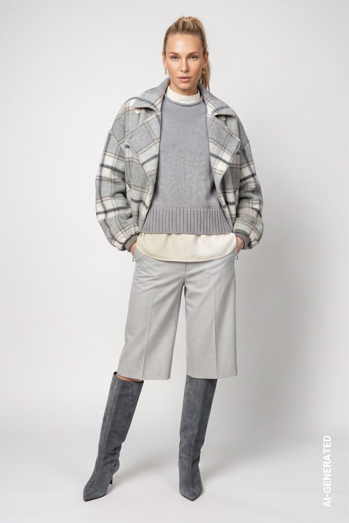 Monari Blouson »Jacke Karo« ohne Kapuze Regular fit mit Reverskragen