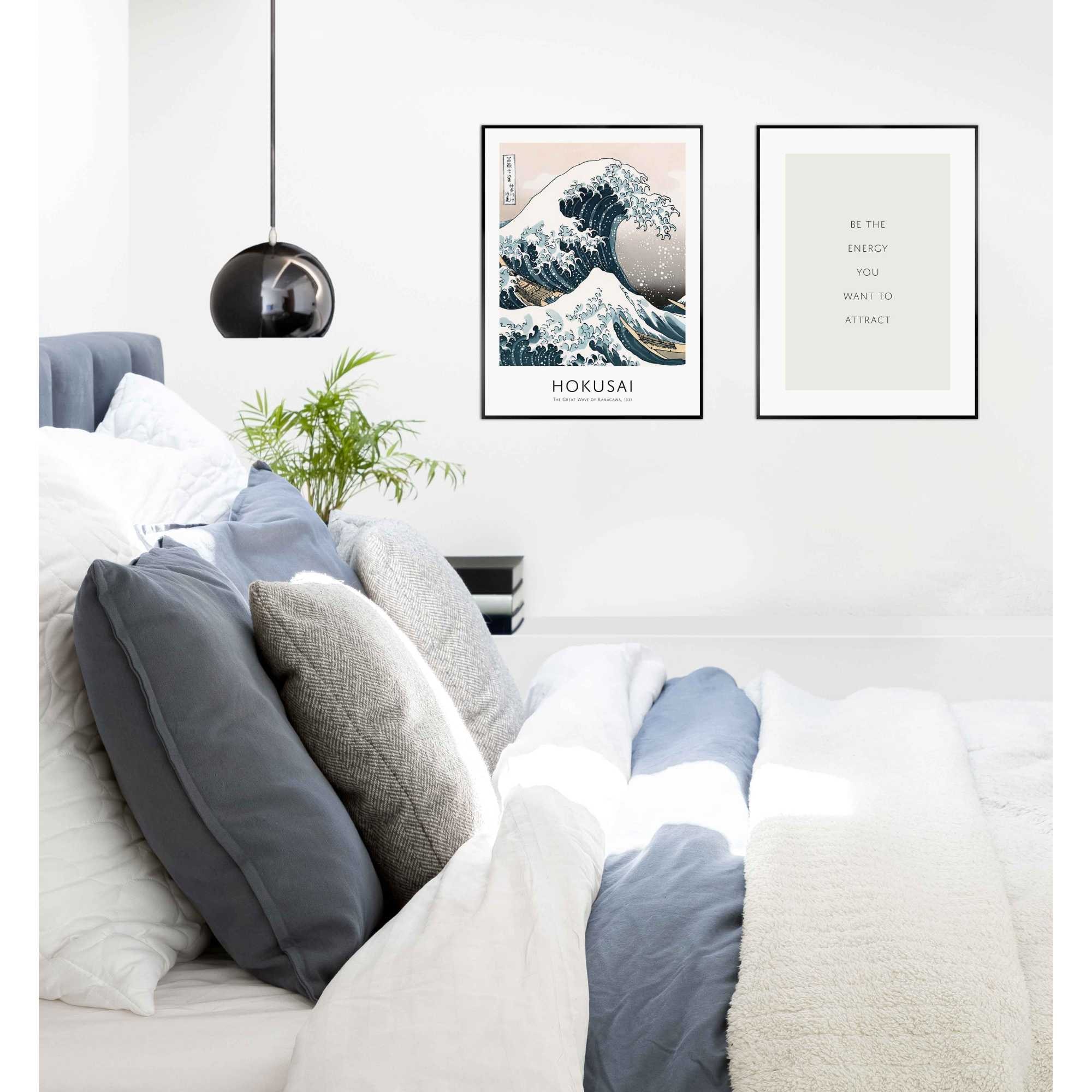 Reinders! Poster »Energy« Wohnzimmer - Hokusai - Blau - MDF - Kunst - 30x40 cm