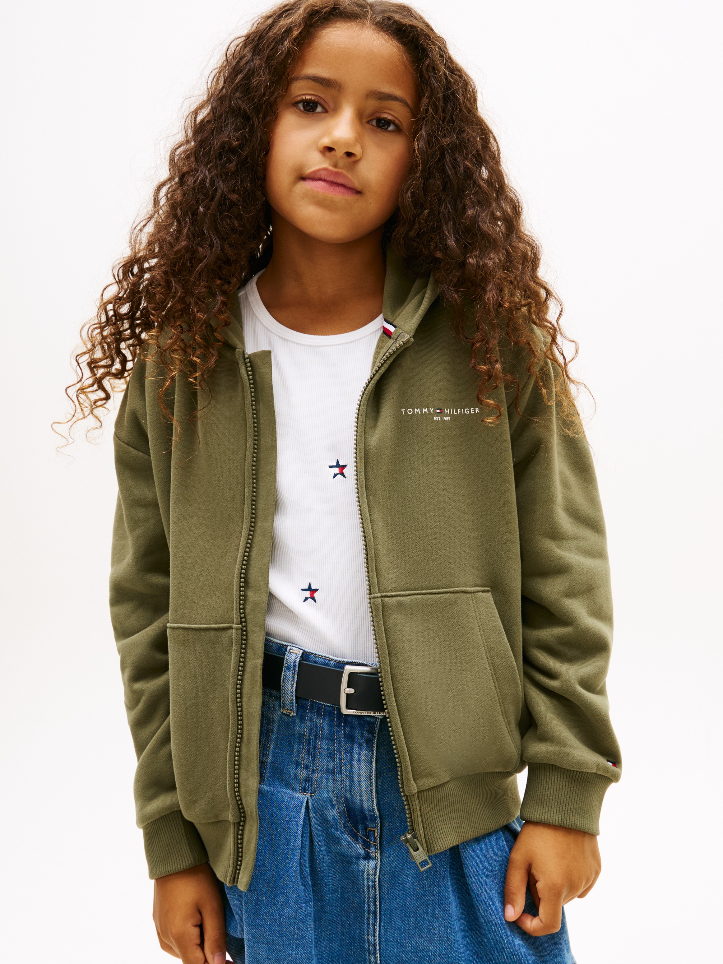 Tommy Hilfiger Kapuzensweatjacke »MINI CORP ZIP THROUGH HOODIE« Kinder bis 16 Jahre