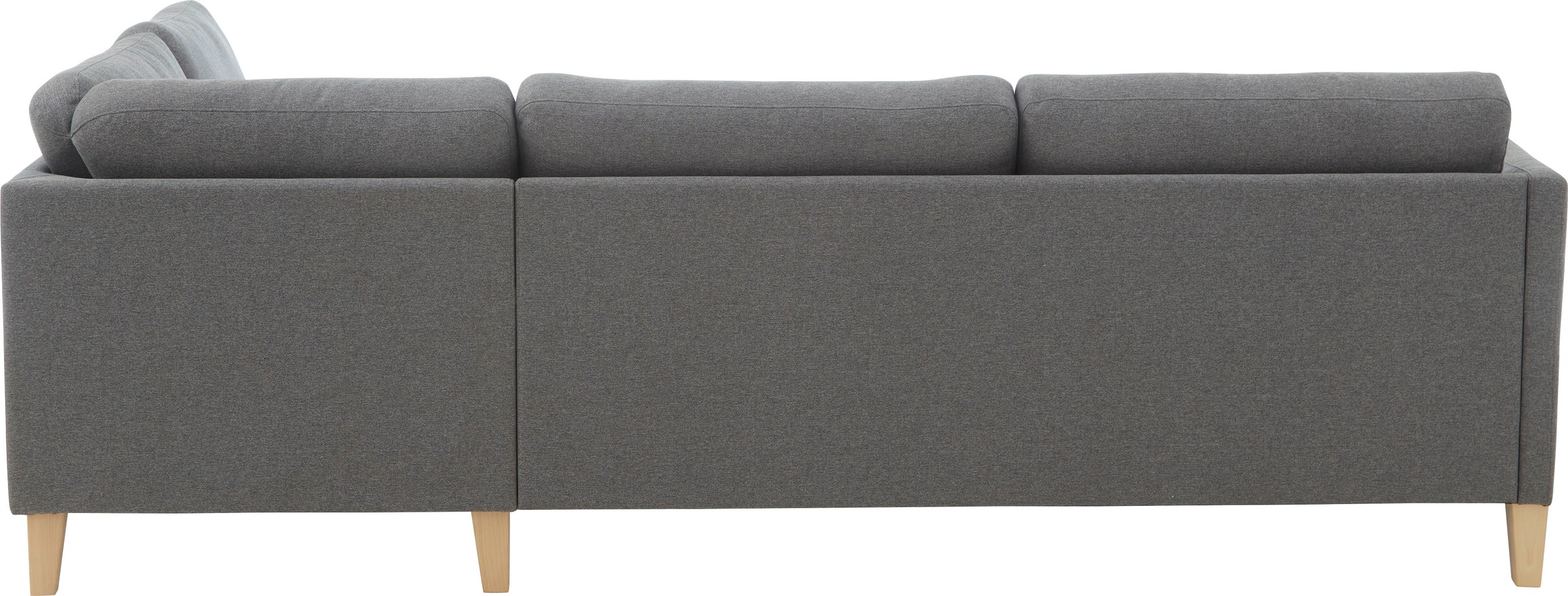 ATLANTIC home collection Ecksofa »Mailo L-Form«, mit Seitentaschen und Ottomane, mit Massivholzfüßen