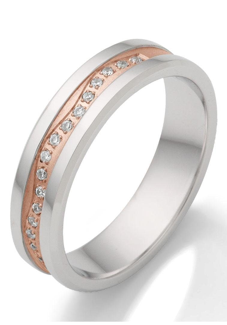 Firetti Trauring »Schmuck Geschenk Hochzeit Ehering "LIEBE"«, wahlweise mit oder ohne Zirkonia (synth.)