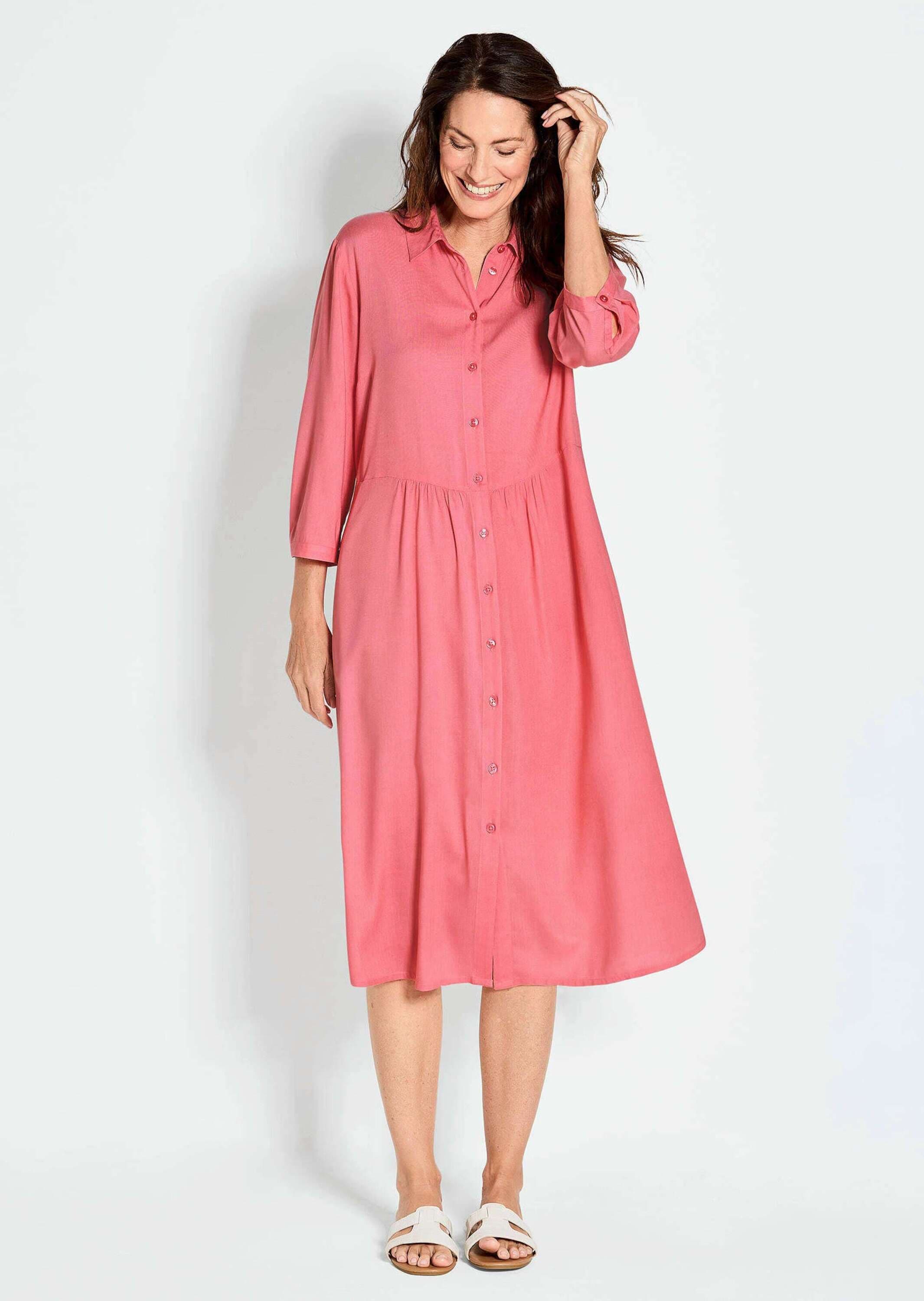 GOLDNER Sommerkleid »Luftiges Hemdkleid mit Knopfleiste, Midi«