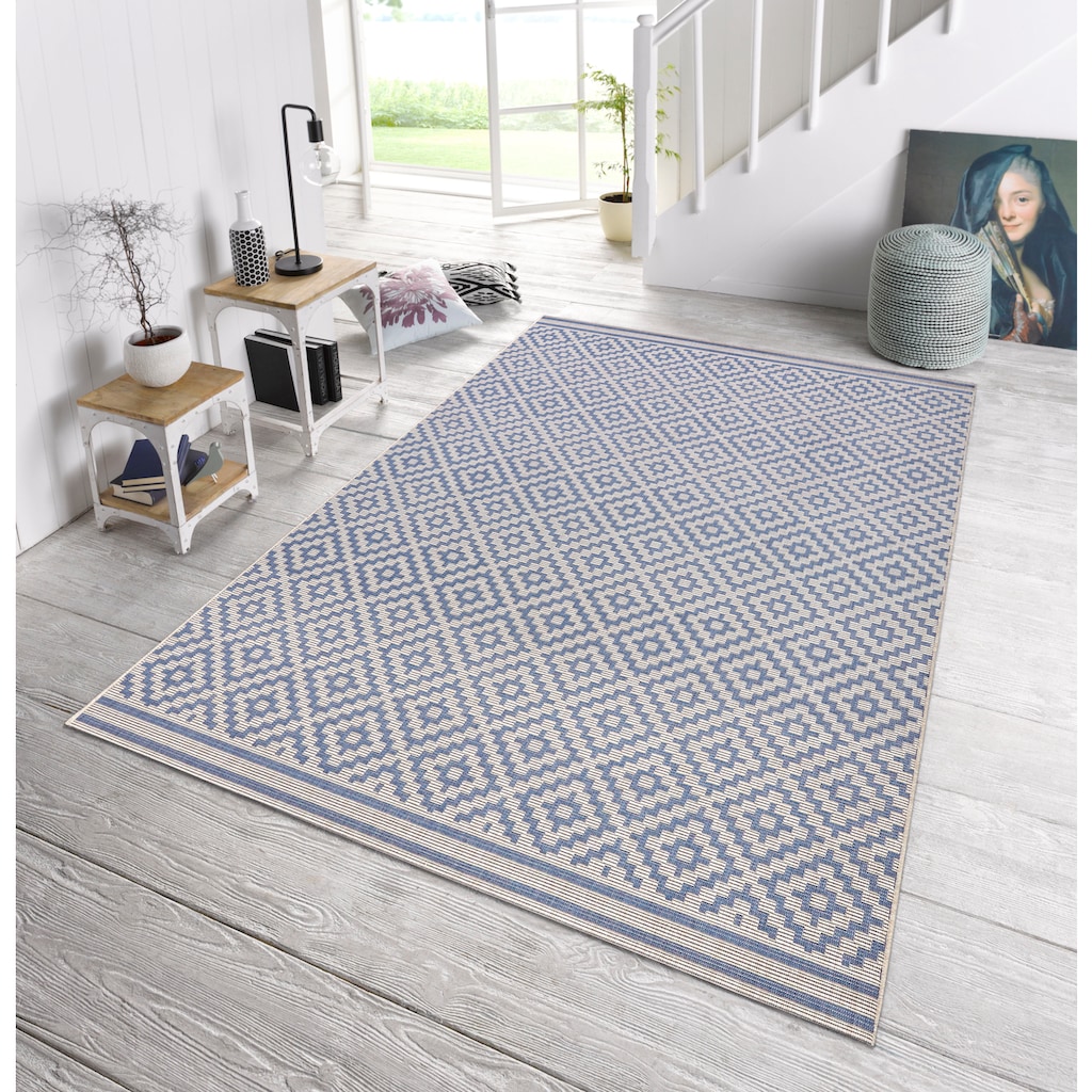 NORTHRUGS Teppich »Raute«, rechteckig, In-& Outdoor, Wetterfest, Balkon, Garten, Wohnzimmer, Terrasse, Raute