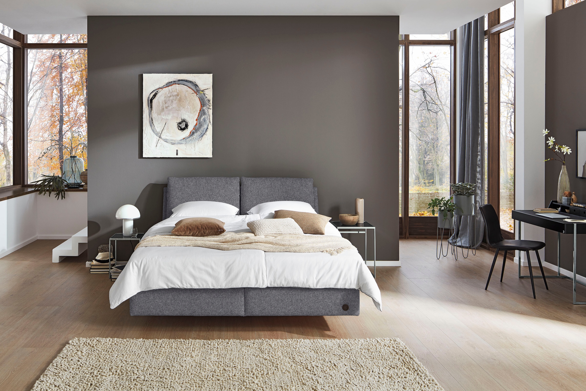 Birkenstock Boxspringbett »Linz«, mit Kopfteil in Kissenoptik