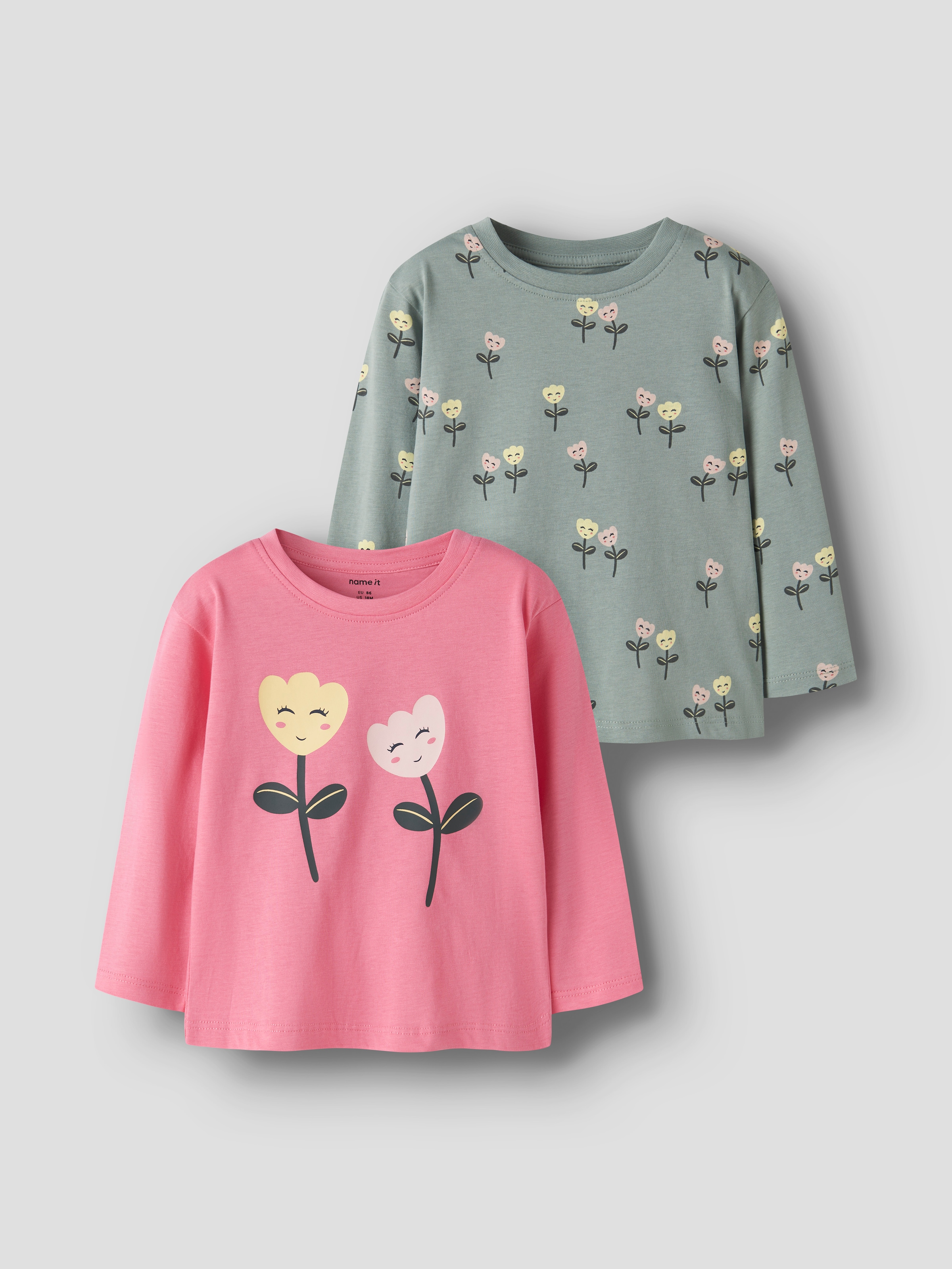 Name It Langarmshirt »NMFVELDA 2P LS NREG TOP« Packung, 2 Baumwolle, regular fit