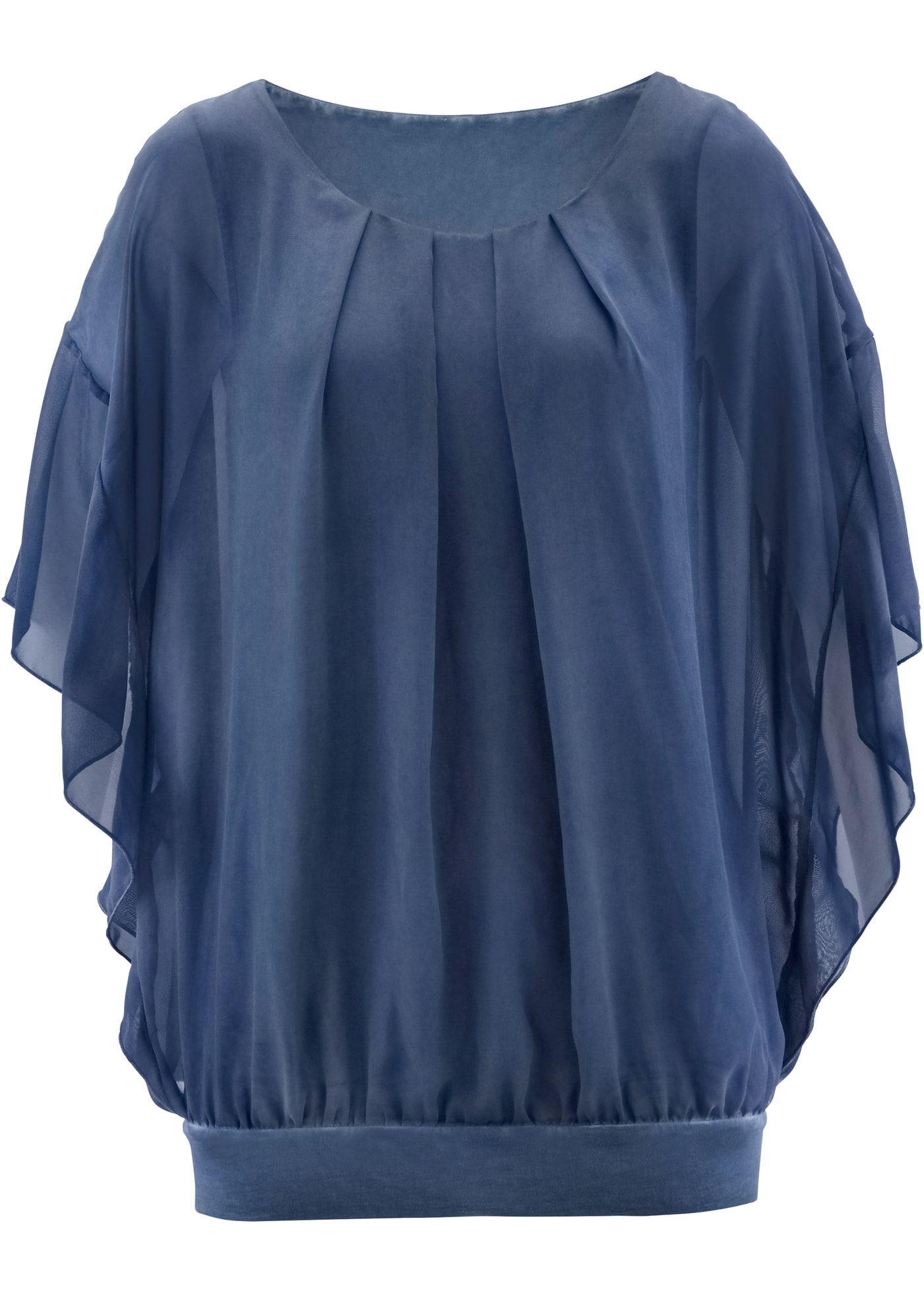 bonprix Chiffonbluse »Chiffonbluse mit Untertop« Oversize-Passform, für festliche Anlässe, mit elastischem Bund