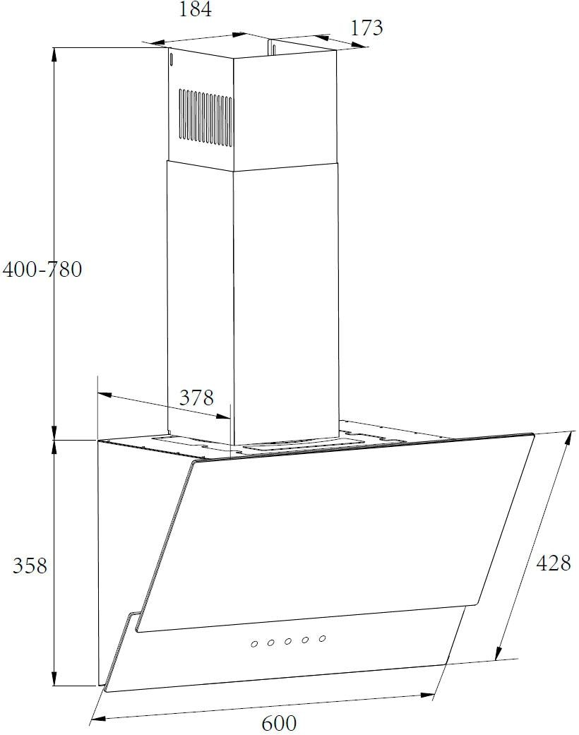 Amica Kopffreihaube »KHF 664 610 S«, LED-Beleuchtung