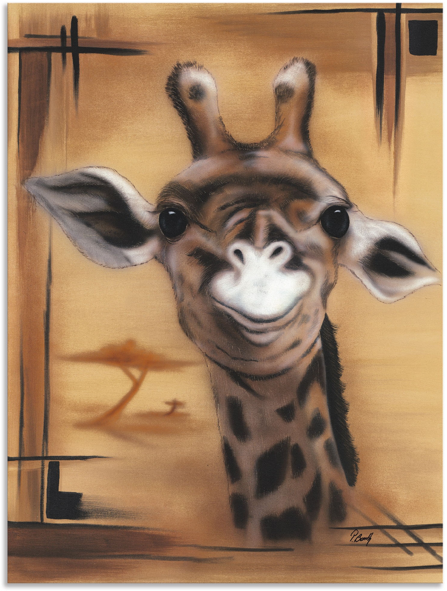 Artland Wandbild »Giraffe«, Giraffen Poster Größen als (1 Wandaufkleber bequem bestellen Bilder, versch. in Leinwandbild, St.), Alubild, oder