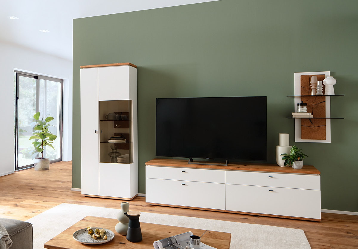 MCA furniture Lowboard »Matadi Lowboard«, (1 St.), Lowboard,TV-Schrank,Weiß,Holzabsetzung,Schubkästen,B: 210cm